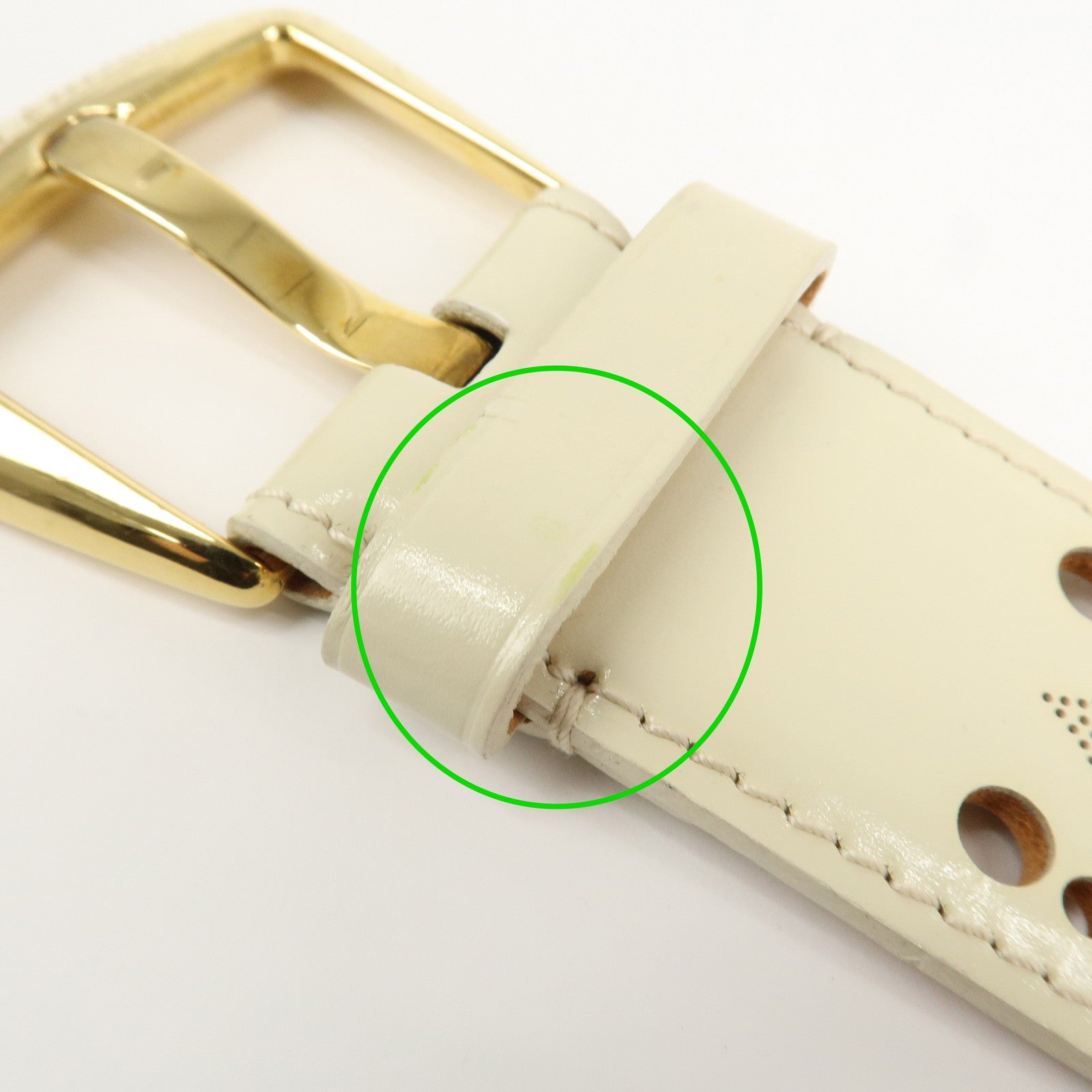 Louis Vuitton Leather Ceinture Phenix Ivory Belt 88/34 M9680 Used