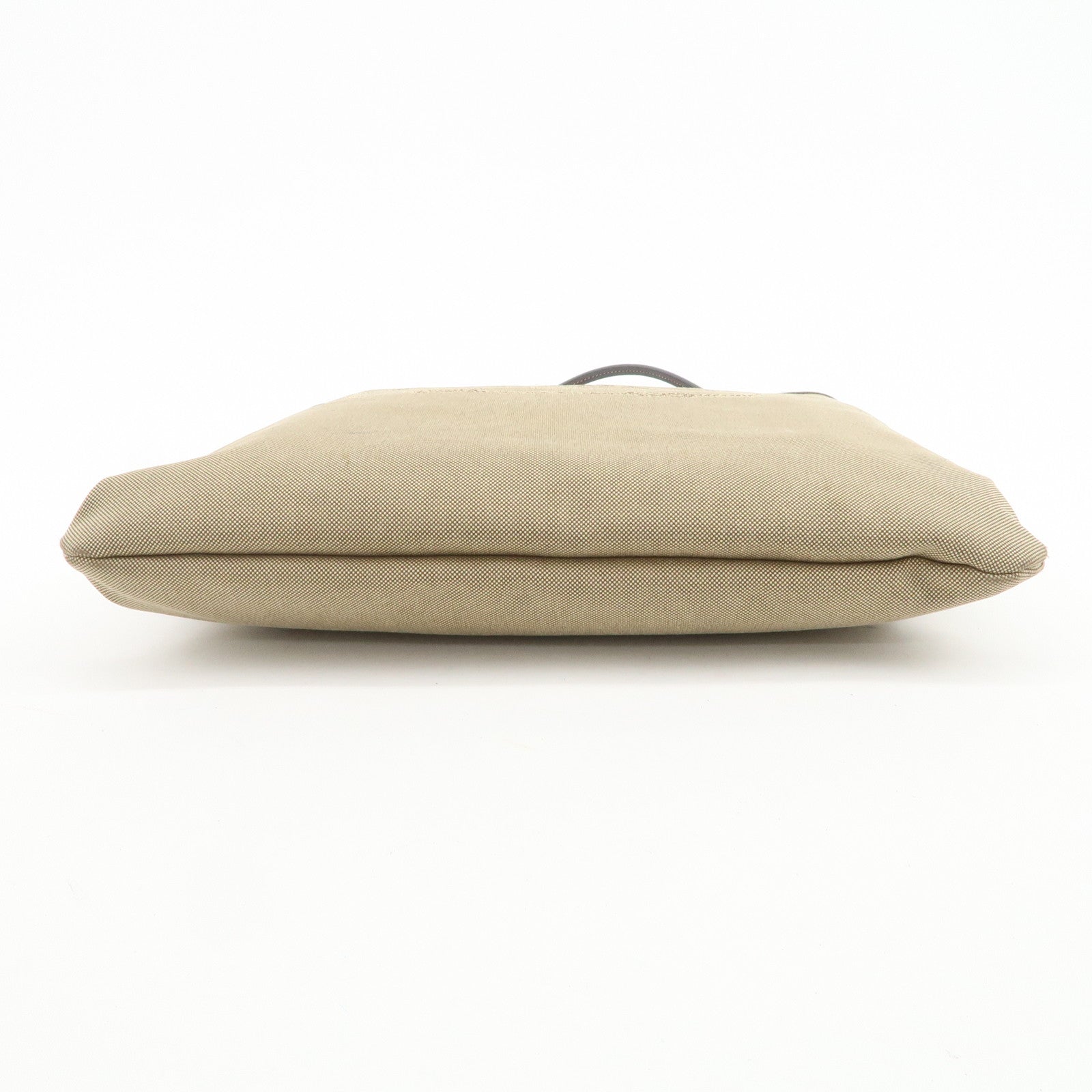 PRADA Jaguard Canvas Leather Tote Bag Shoulder Bag Brown BR3581