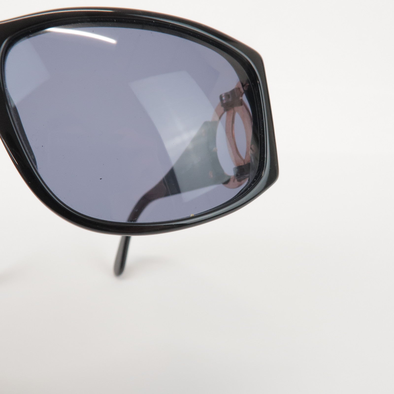CHANEL COCO Mark Plastic Sunglasses Black Gold 02461 94305