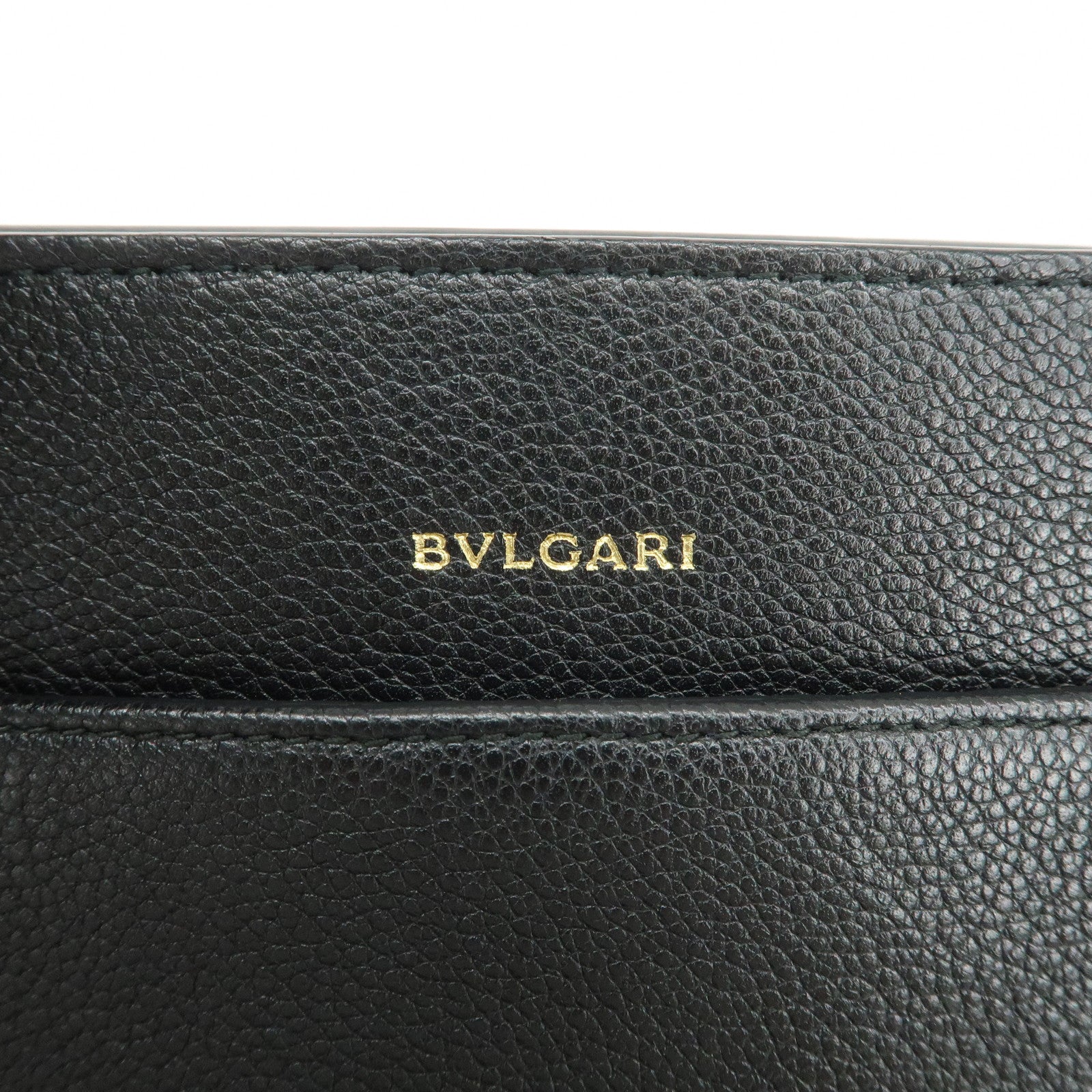 BVLGARI Alba Leather 2Way Hand Bag Shoulder Bag Charm Black