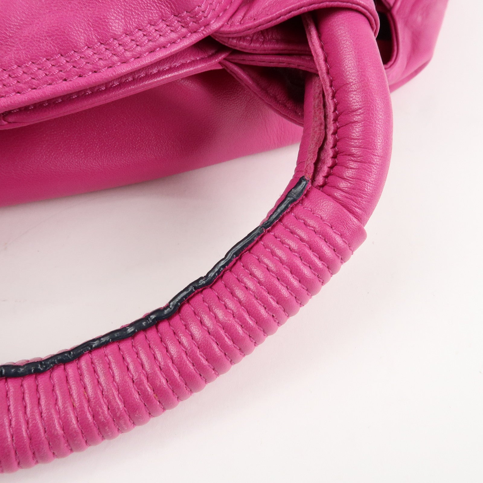 LOEWE Anagram Nappa Aire Leather Hand Bag Tote Bag Fuchsia Pink