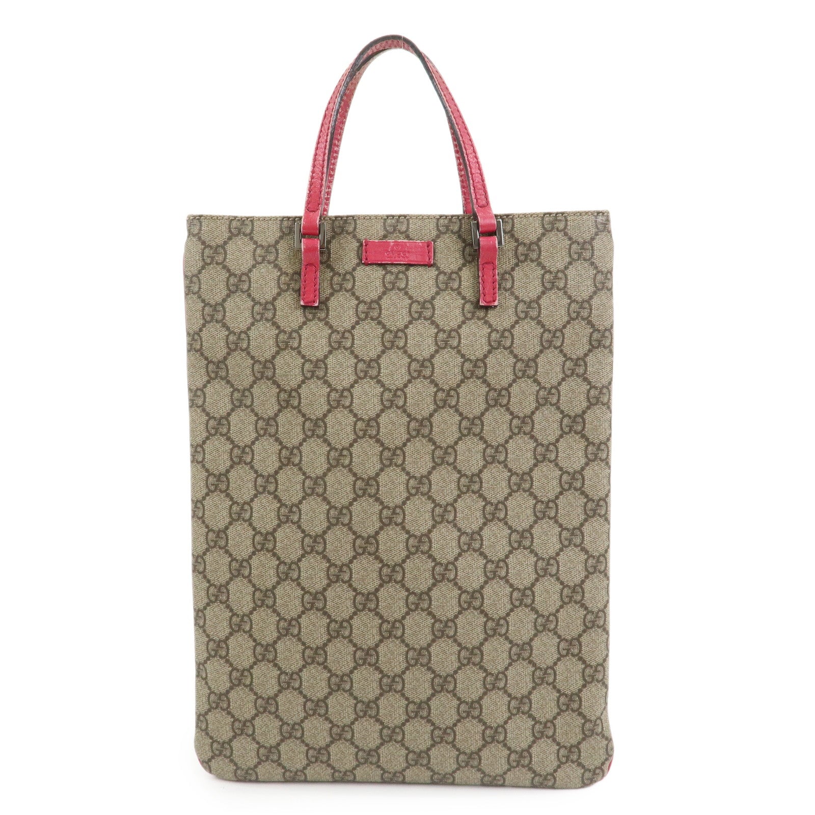 GUCCI GG Supreme Leather Tote Bag Hand Bag Beige Pink 117551
