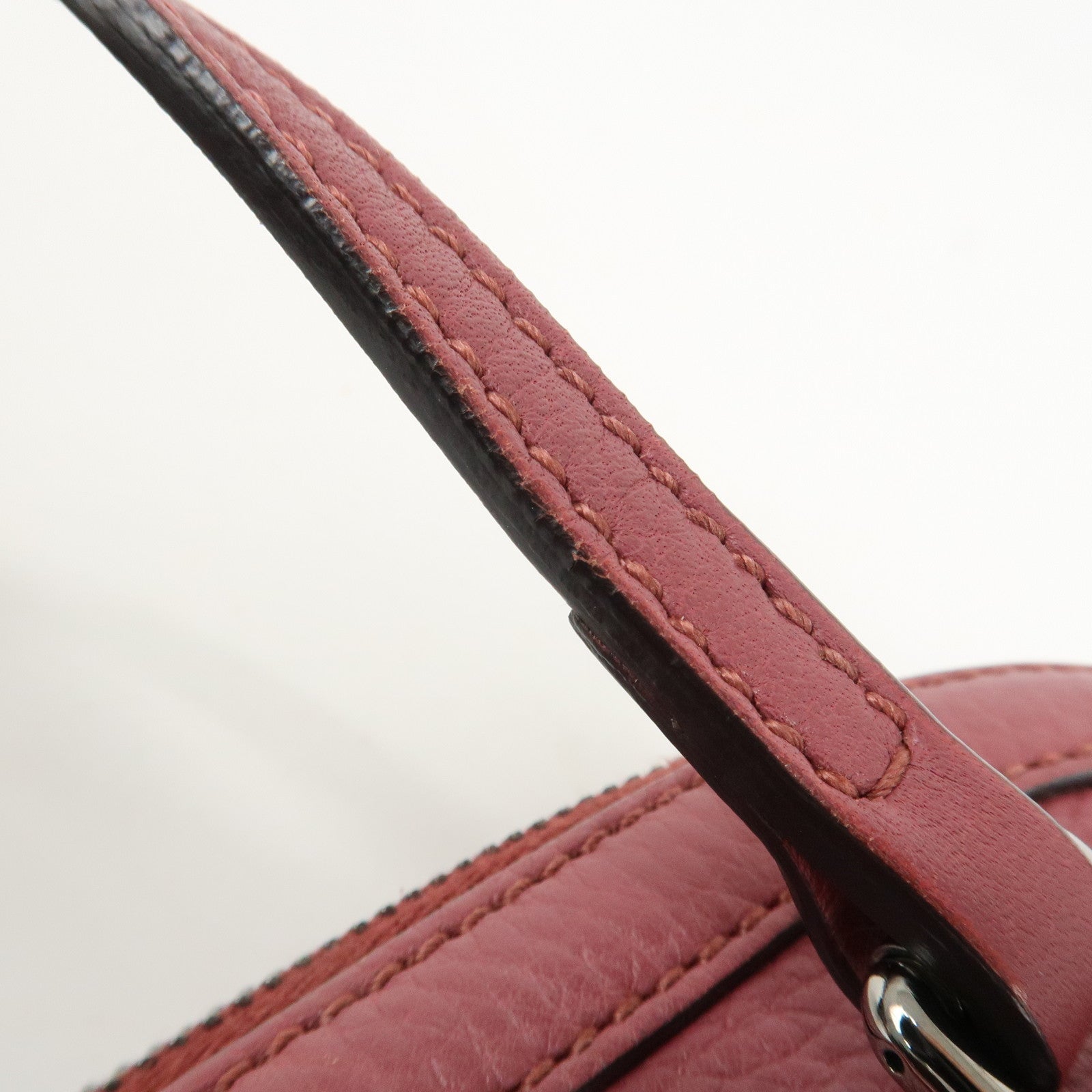 GUCCI Sherry Leather 2Way Bag Hand Bag Pink Beige 341504 Used