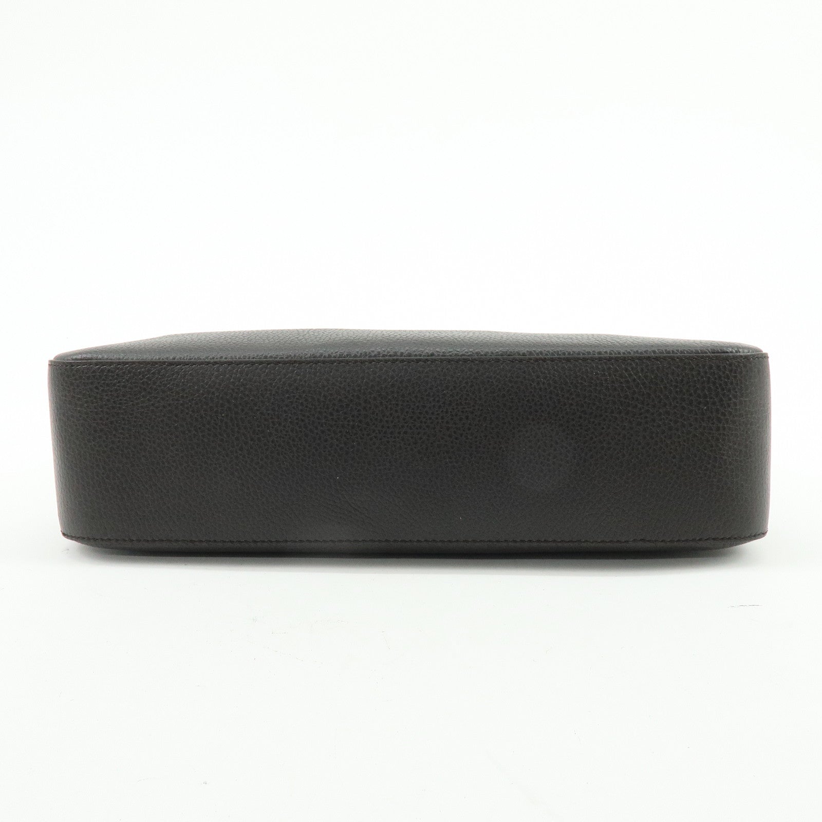 GUCCI Leather Shoulder Bag Tassel Charm Dark Brown 336659