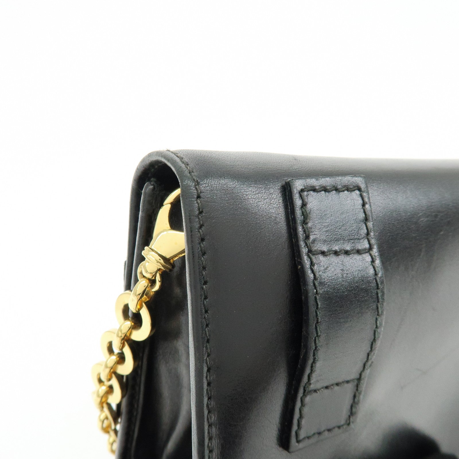 Ferragamo Vara Ribbon Leather 3 Way Bag Shoulder Clutch Bag Black