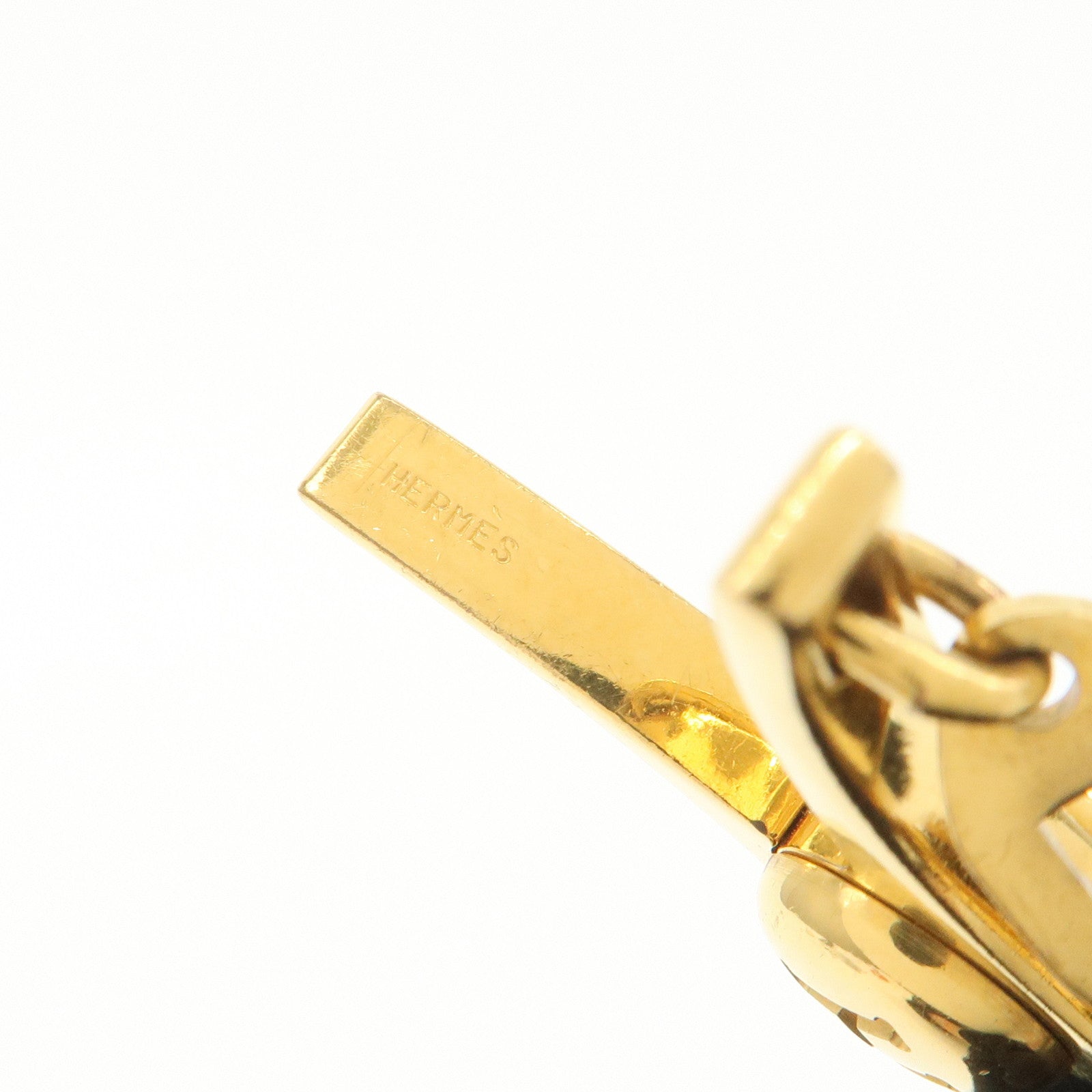 HERMES Filou Metal Glove Holder Charm Gold 000833G