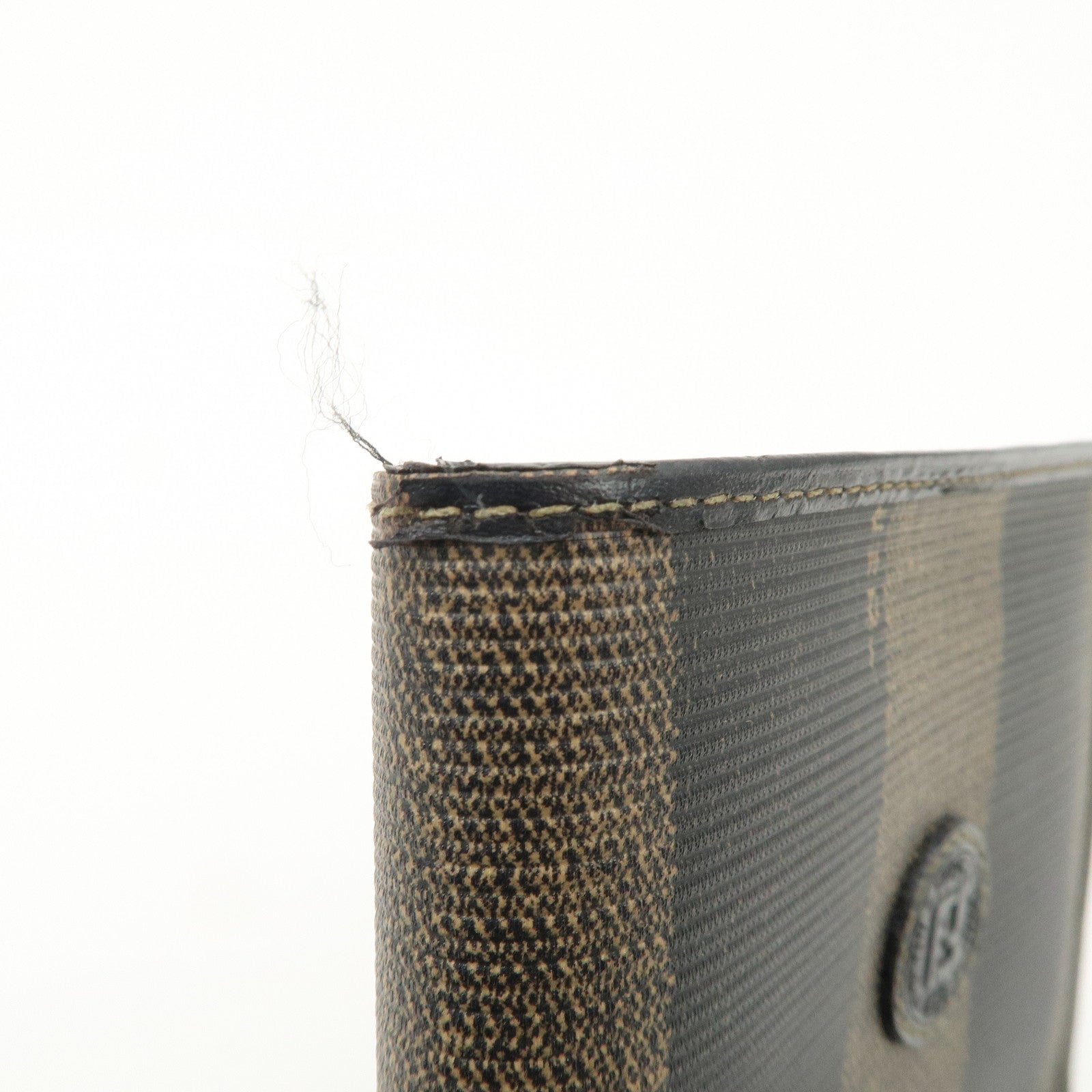 FENDI Set of 2 Pecan Leather PVC Wallet Black Brown 01445-069 30851 Used