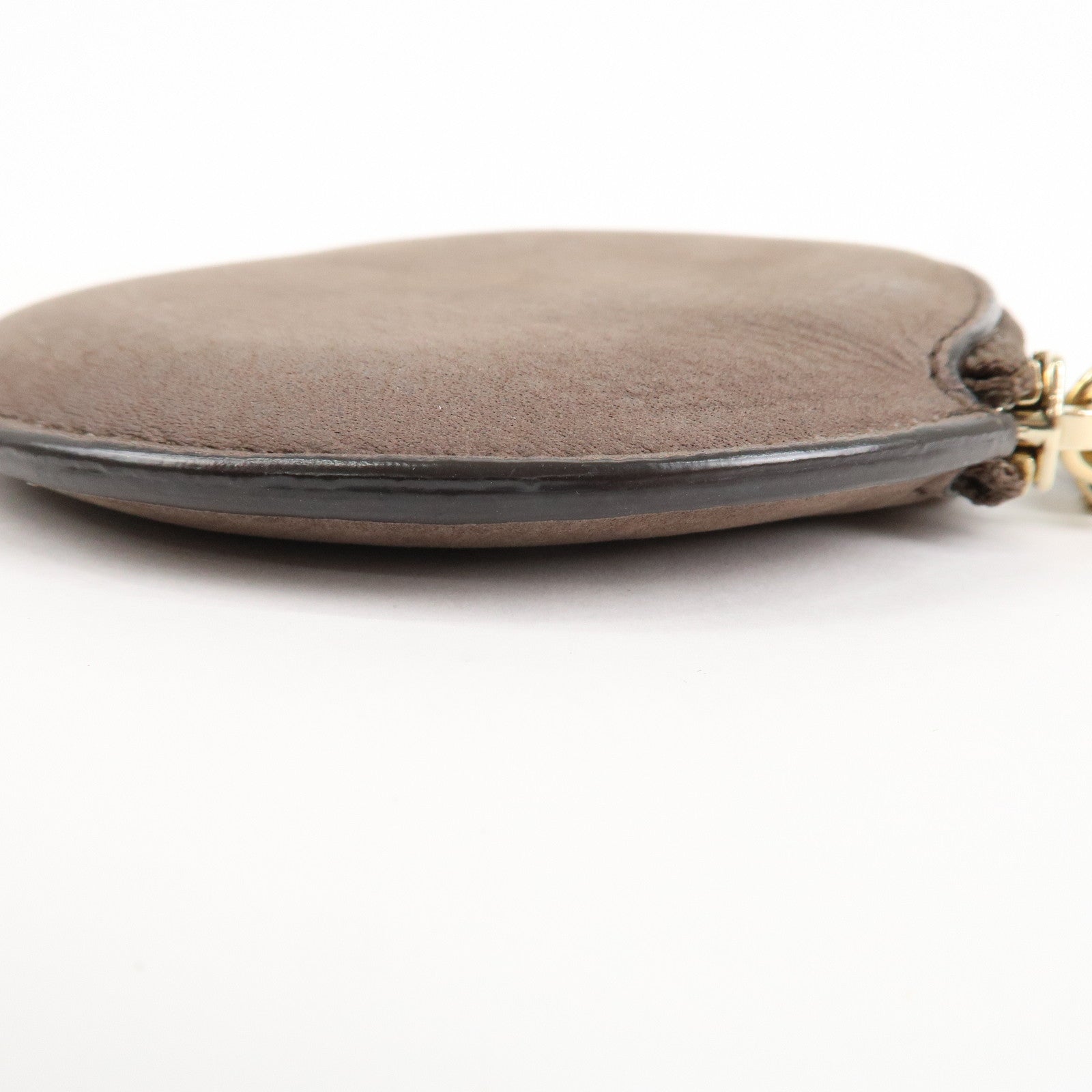 GUCCI Interlocking G Leather Coin Case Tassel Charm Beige 337946 Used