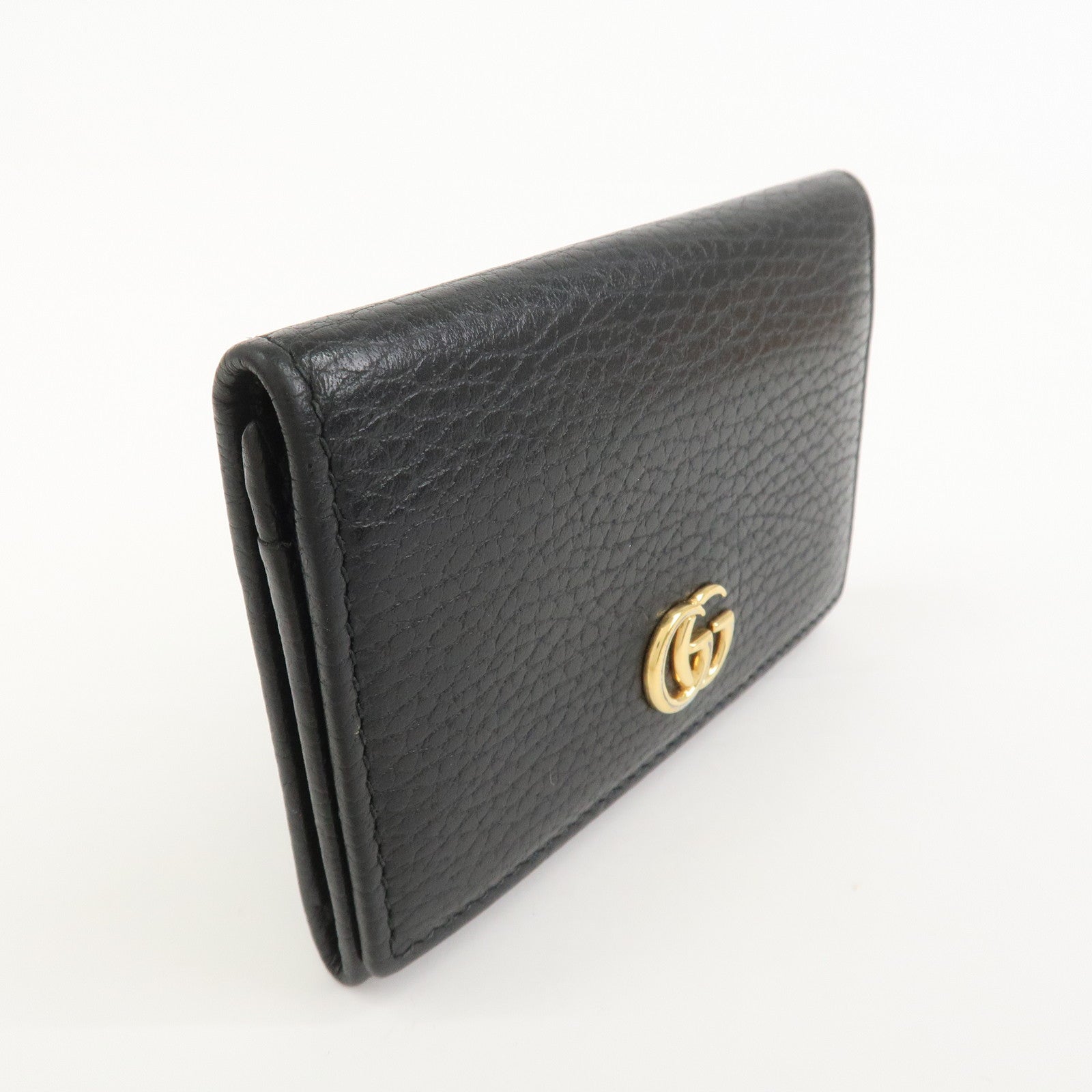 GUCCI GG Marmont Leather Card Case Card Holder Black 474748