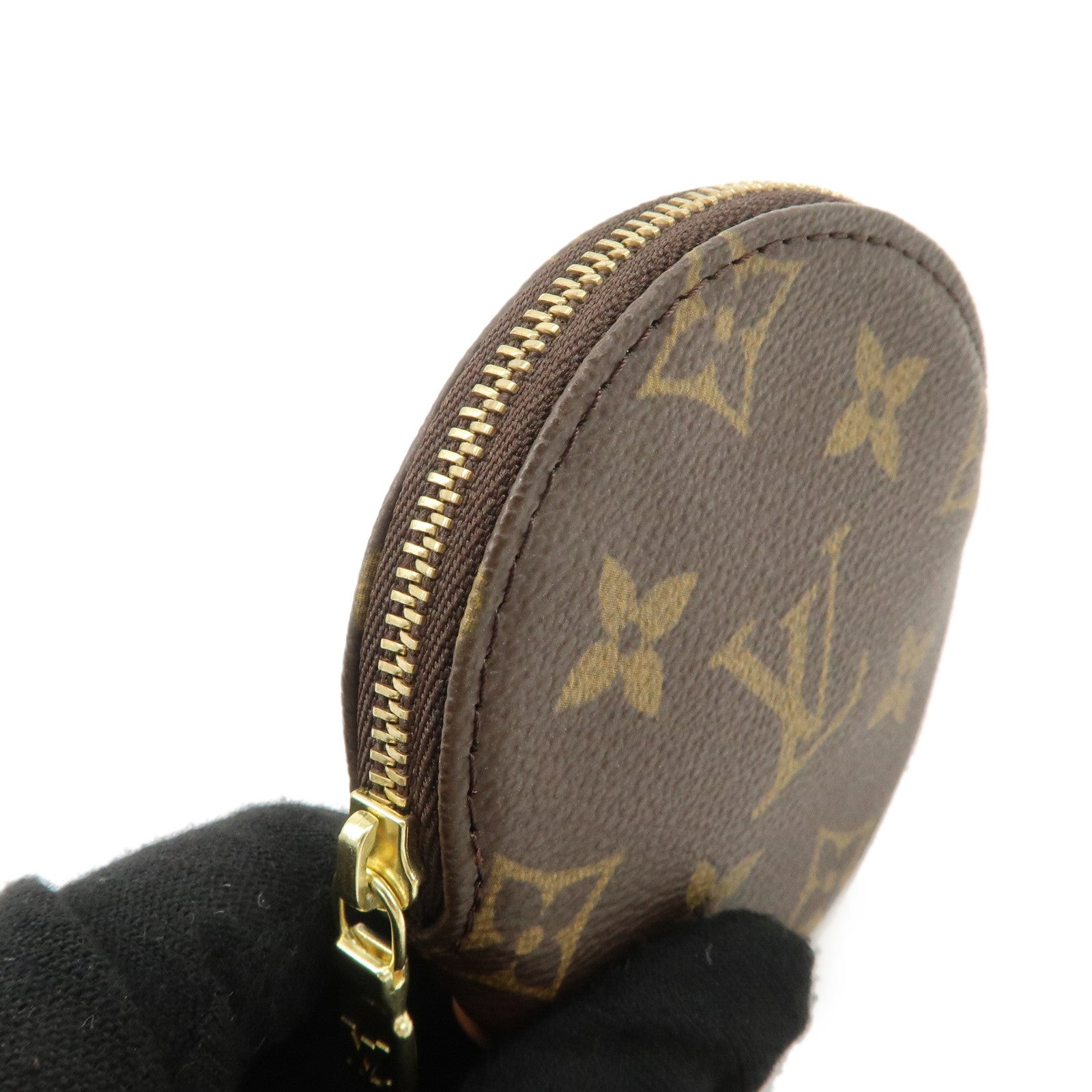 Louis Vuitton Monogram Porte Monnaie Rond Coin Case Brown M61926 Used