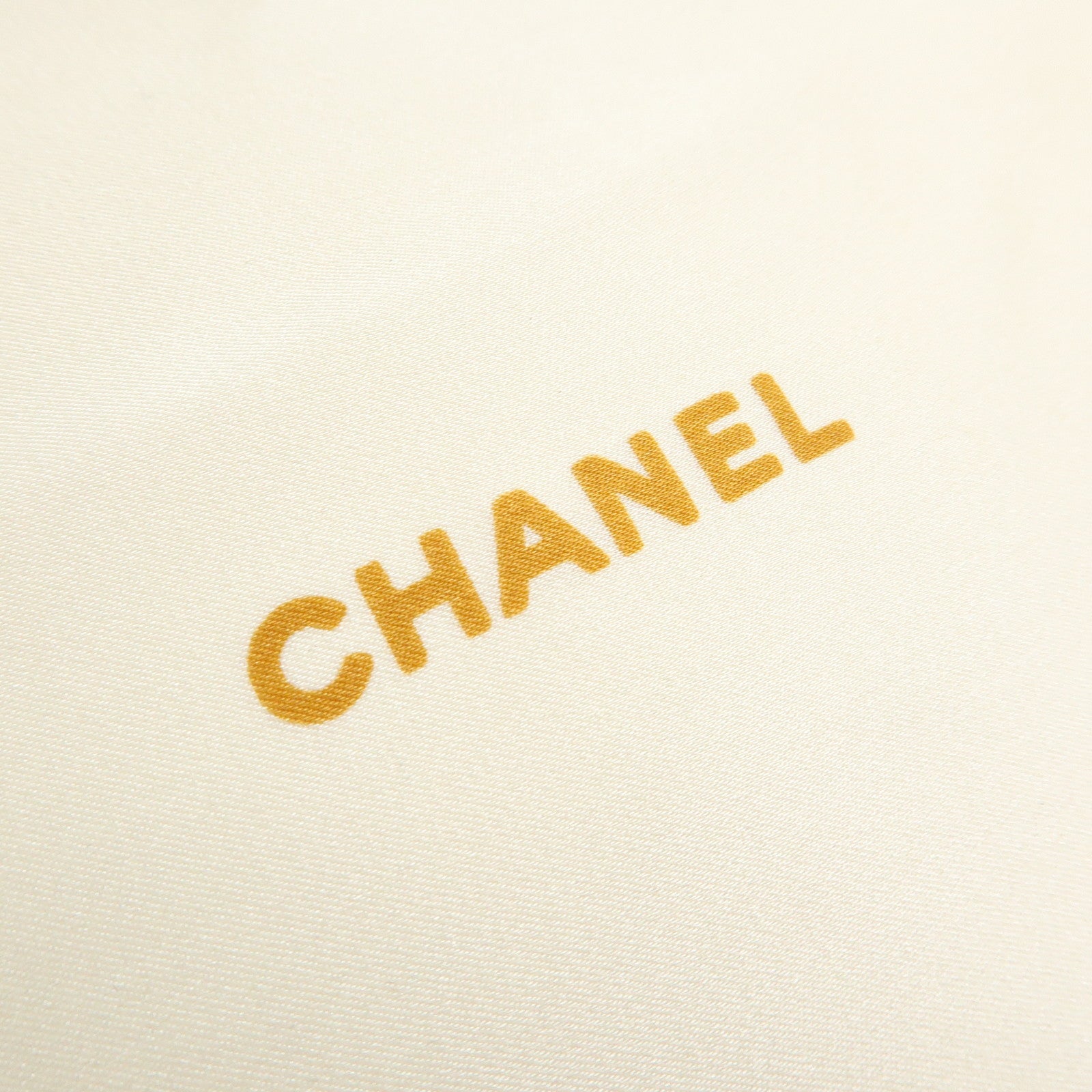 CHANEL COCO Mark Silk 100% Scarf Jewelry Motif Ivory Green