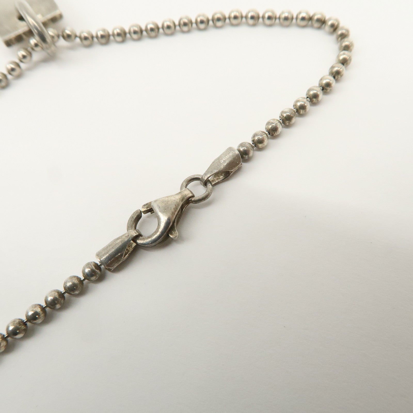 GUCCI Ball Chain Rectangle Charm Bracelet SV925 Silver