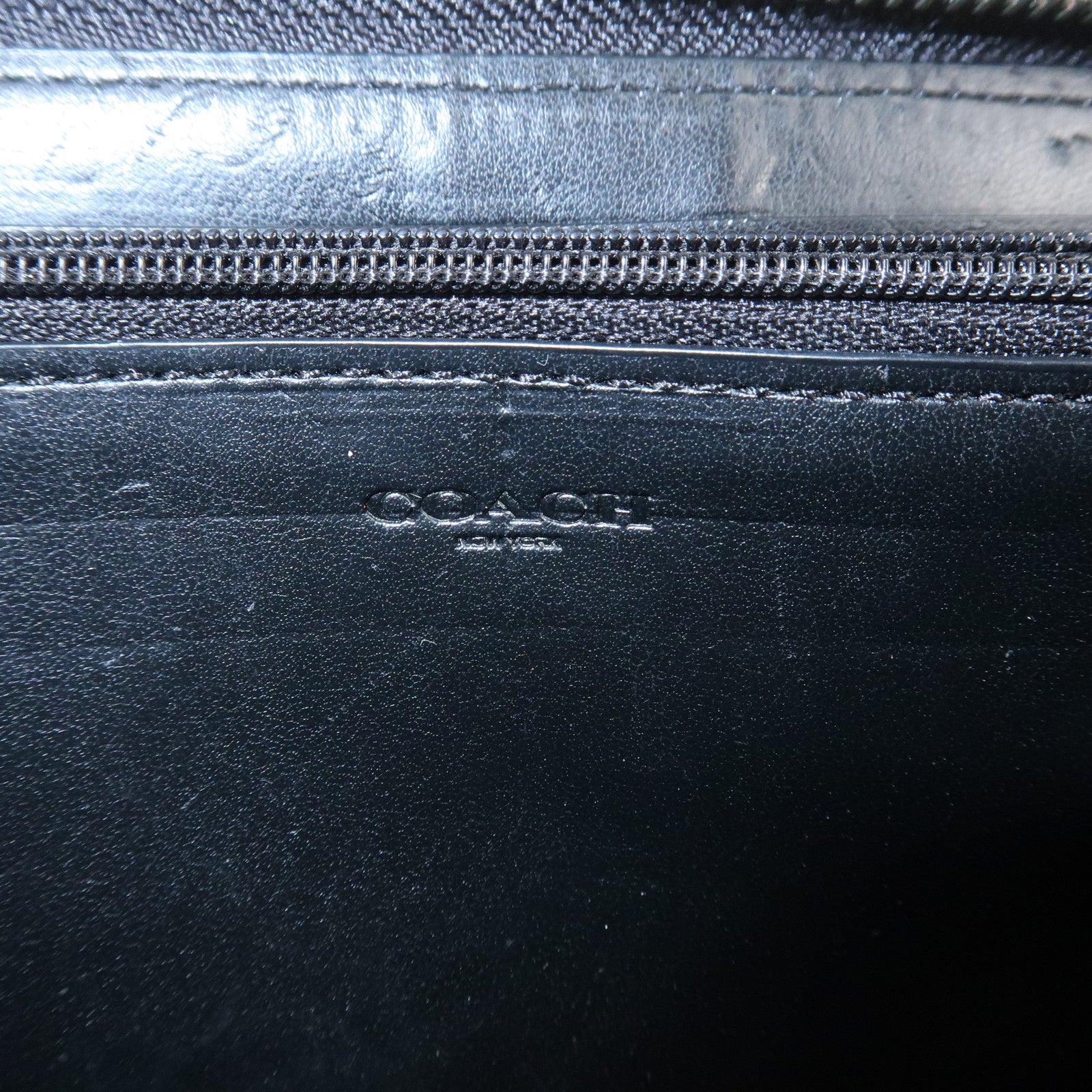 COACH Set of 3 Leather Canvas Long Wallets Black Multicolor