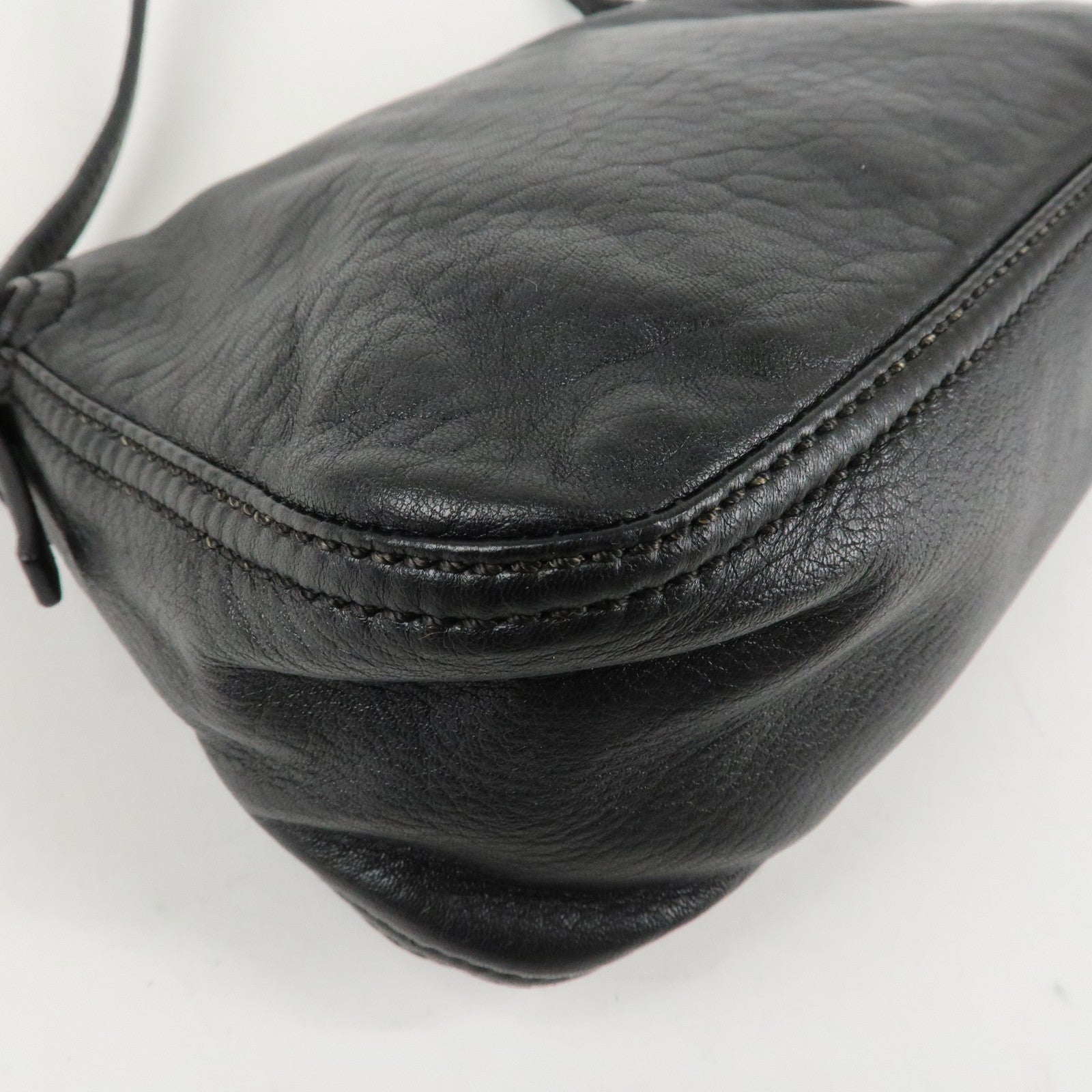 FENDI Mamma Baguette Shoulder Bag Hand Bag Black 8BR180 Used