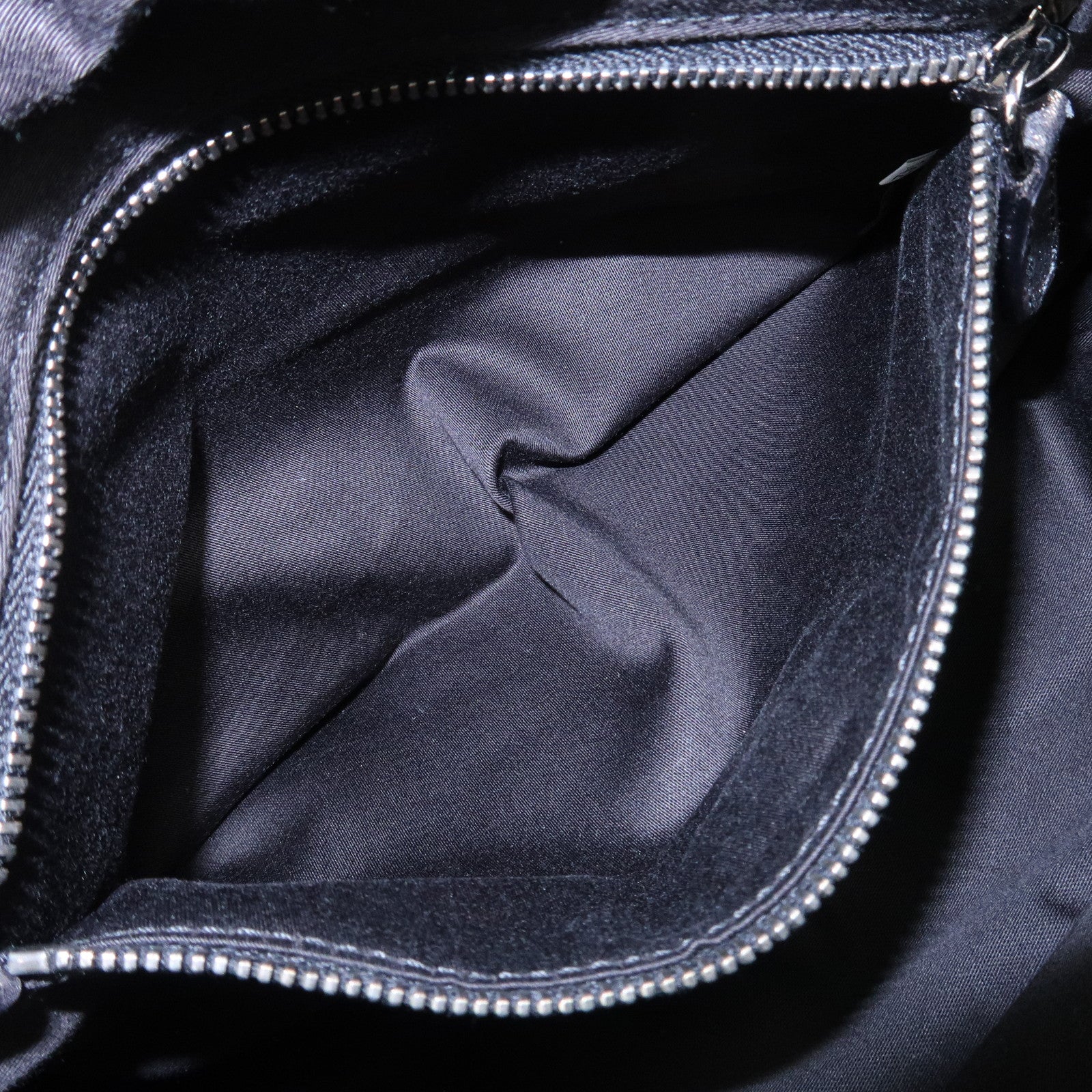 MIU MIU Logo Leather Clutch Bag Accessory Pouch Metallic Gray