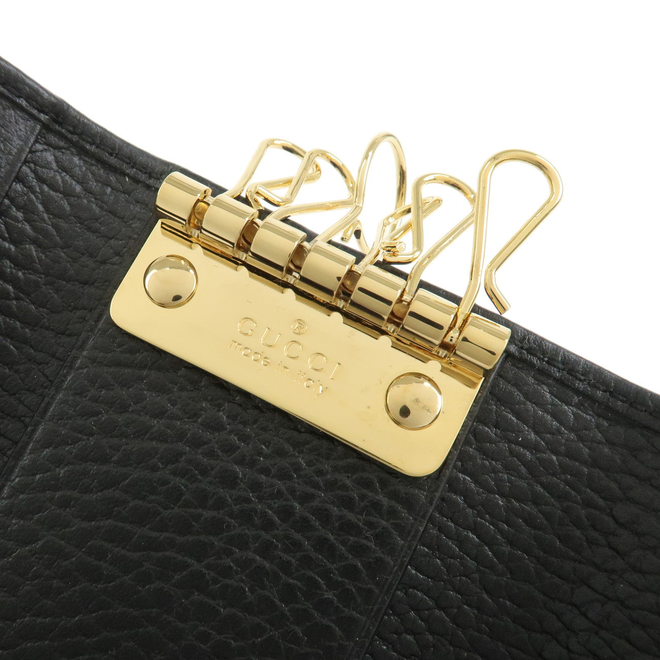 GUCCI GG Marmont Leather 6 Rings Key Case Key Holder Black 456118