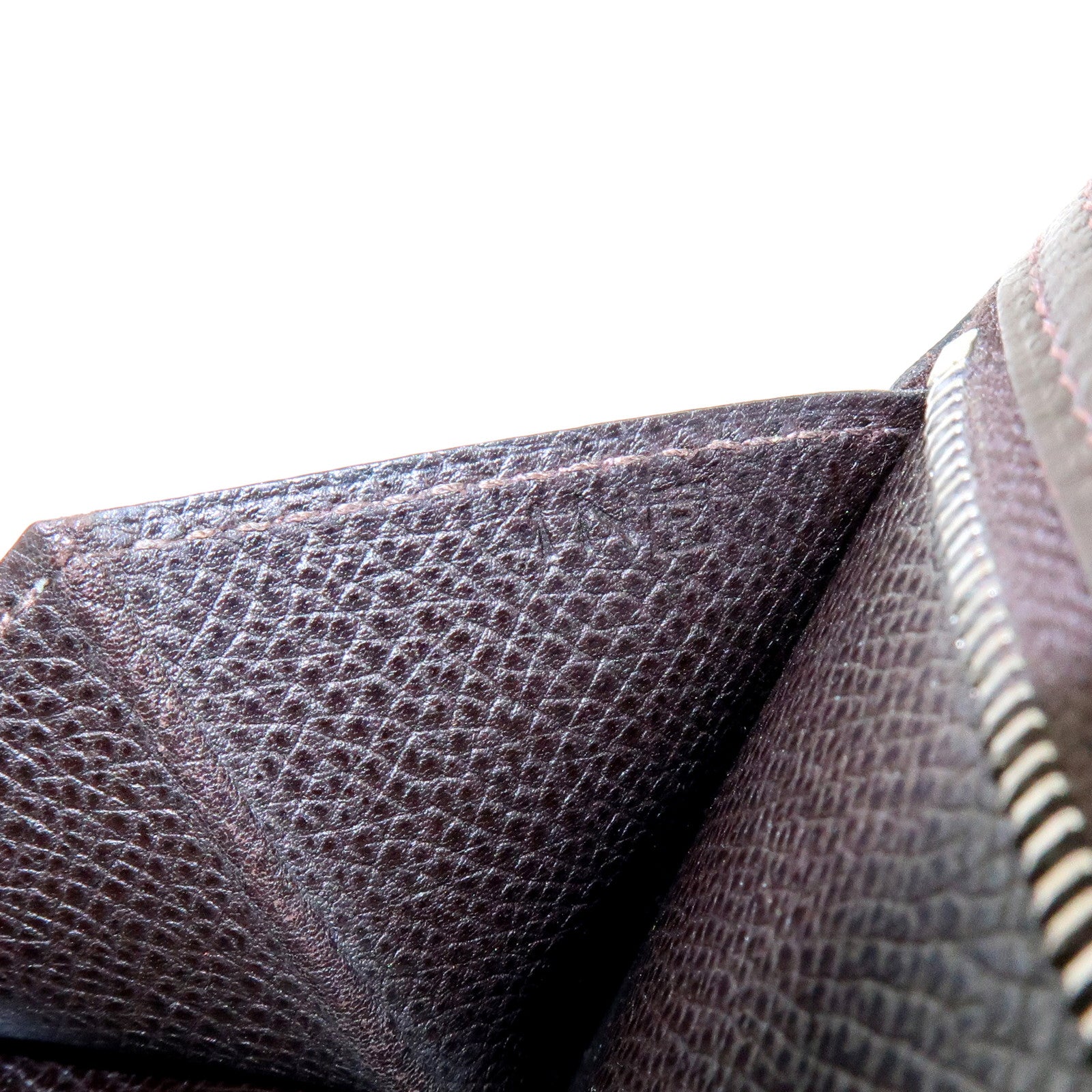 HERMES Béarn Classic Courchevel Long Wallet P Stamped Dark Brown