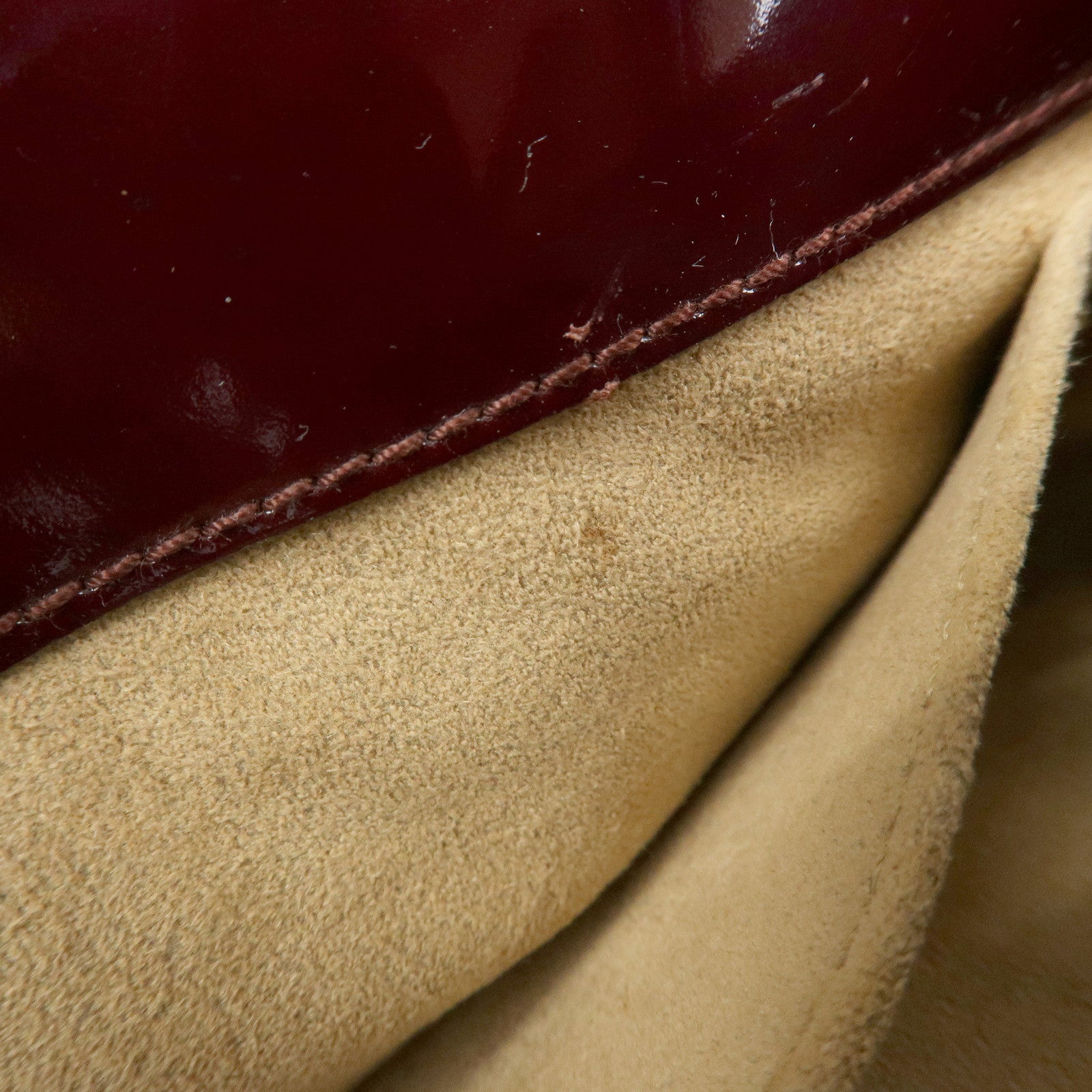 Ferragamo Patent Leather Shoulder Bag Hand Bag Bordeaux