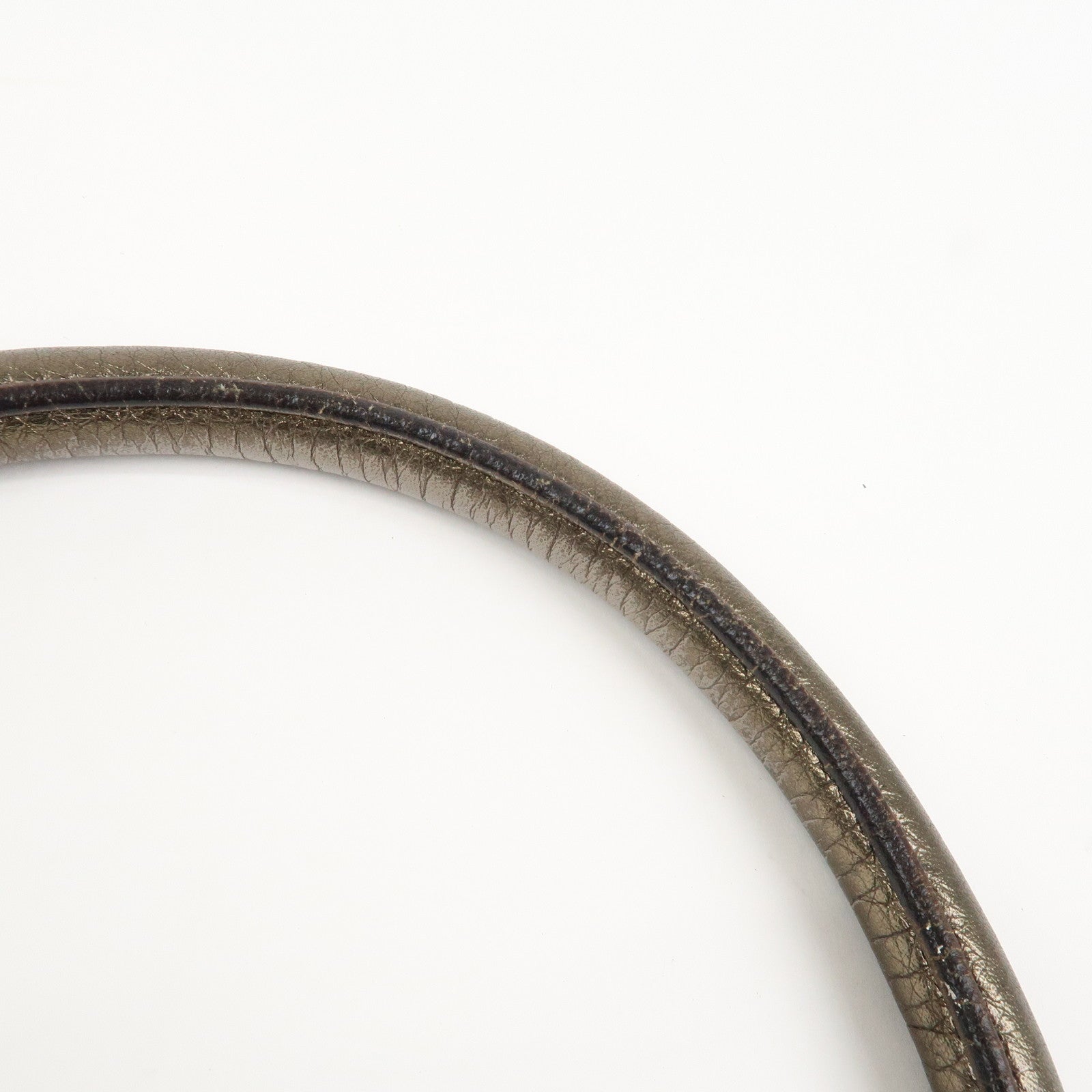 PRADA Logo Leather Shoulder Bag Boston Bag Metallic Gold