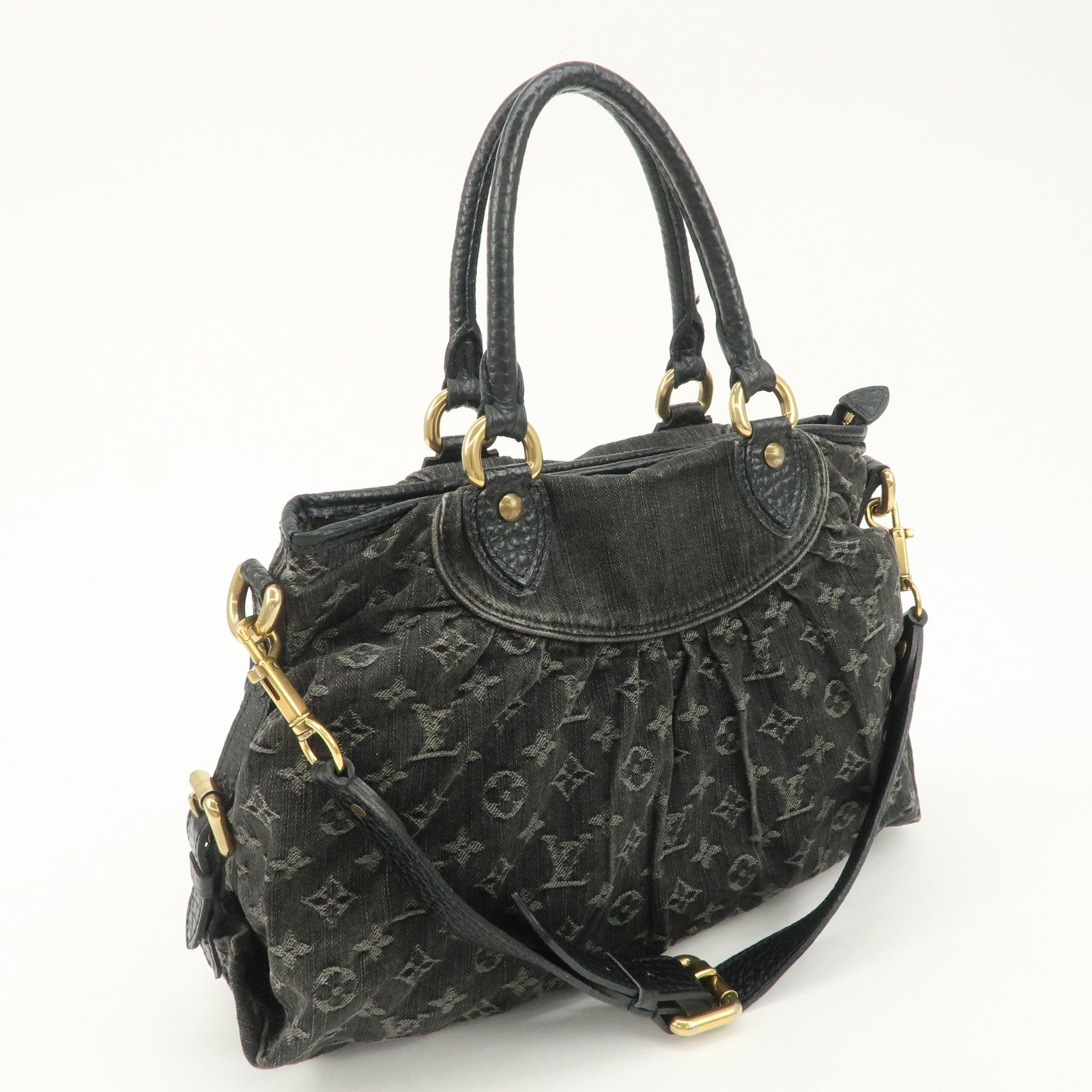 Louis Vuitton Monogram Denim Neo Cabby MM 2Way Bag Noir M95351