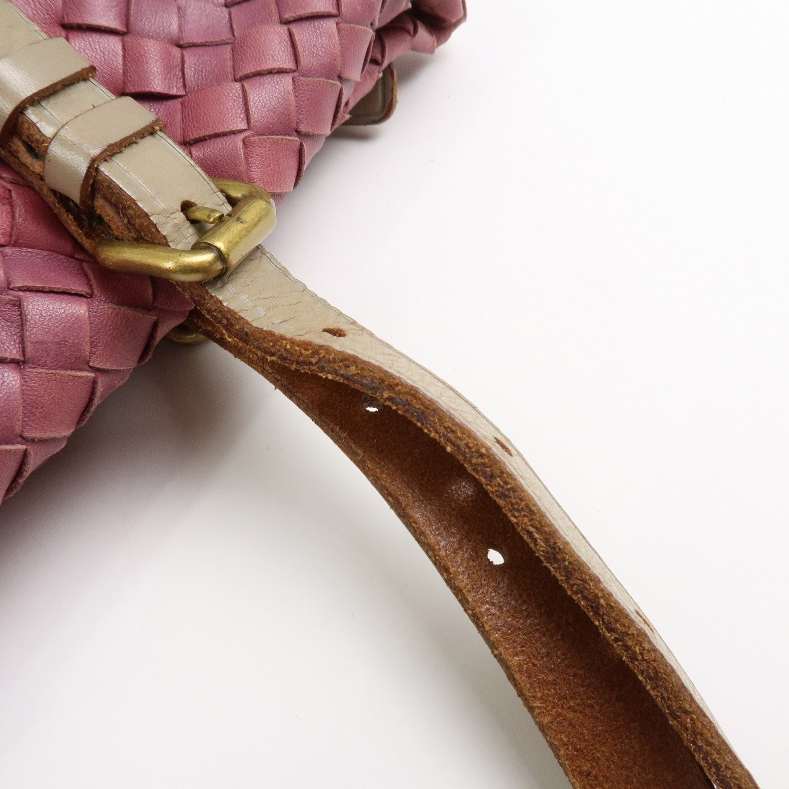 BOTTEGA VENETA Intrecciato Leather Tote Bag Hand Bag Purple