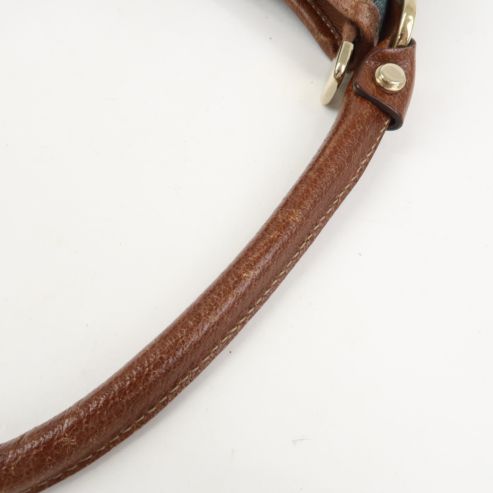 GUCCI Abbey GG Denim Canvas Leather Shoulder Bag Hand Bag 130738