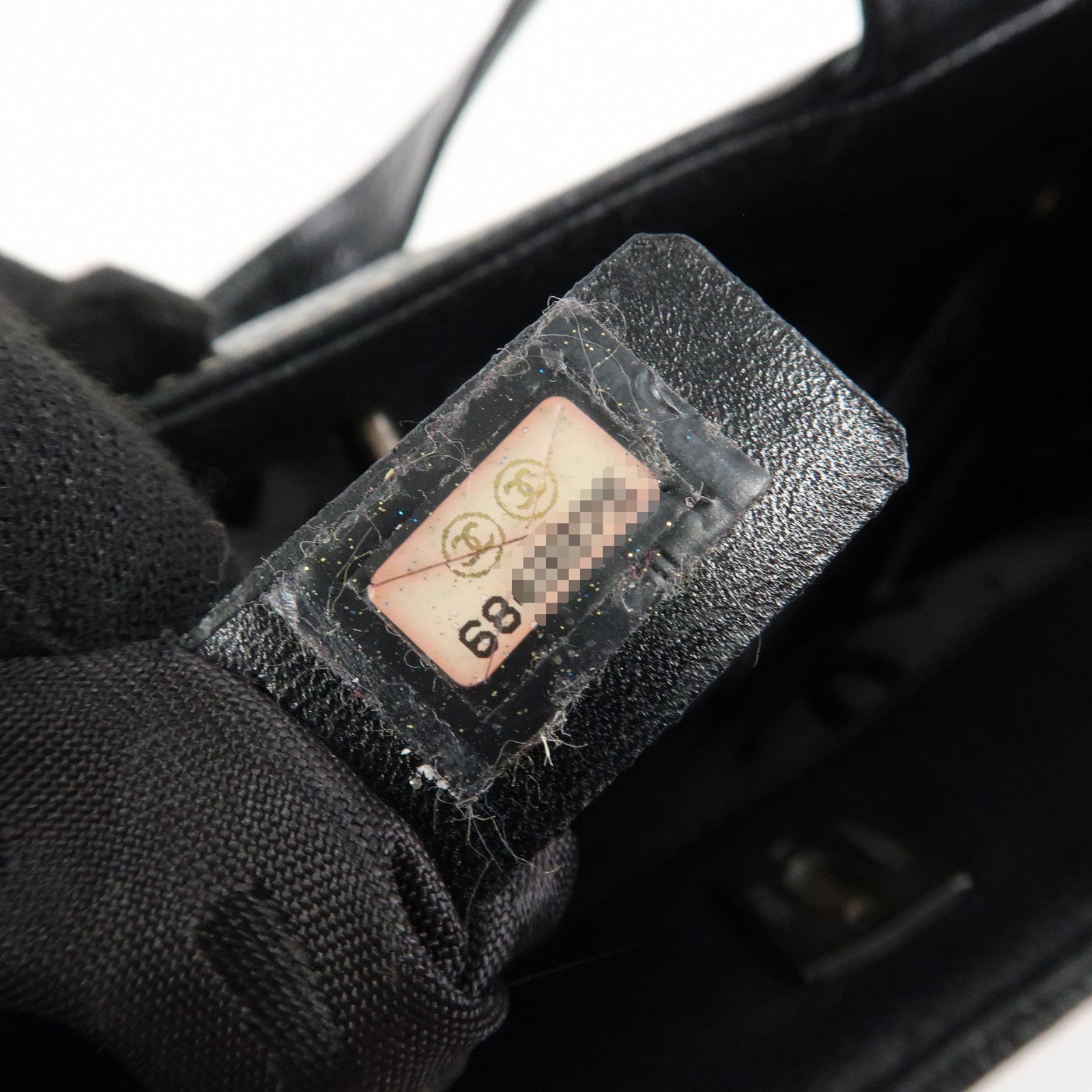 CHANEL Caviarskin COCO Mark Turn Lock 2Way Hand Bag Black Used