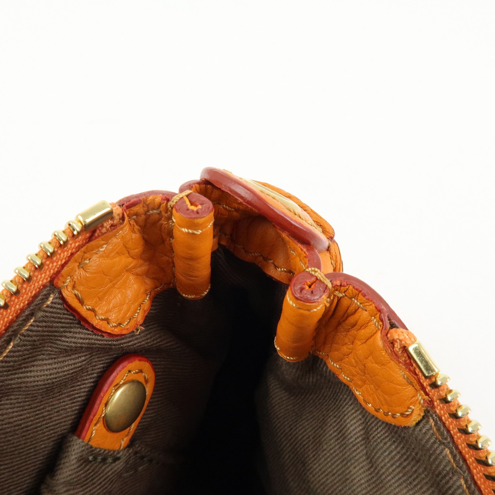 Chloe Marcy Leather 2Way Bag Hand Bag Shoulder Bag Orange