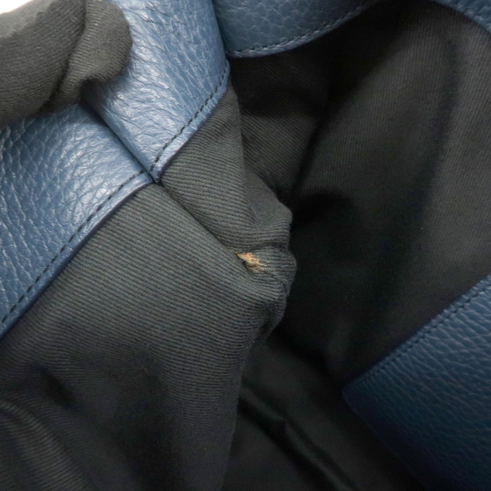 JIL SANDER Logo Leather 2WAY Bag Hand Bag Shoulder Bag Navy