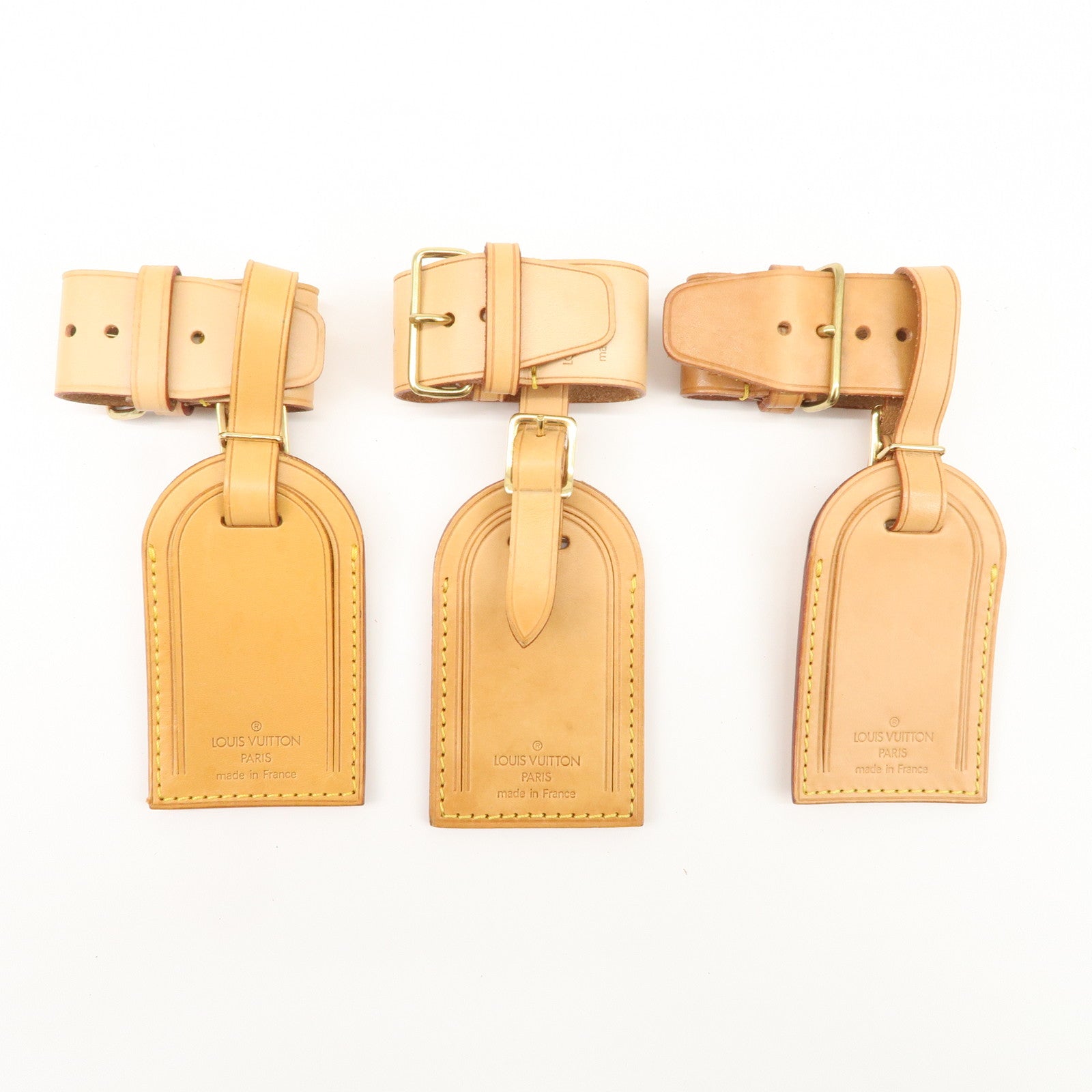 Louis Vuitton Set of 15 Nume Leather Name Tag & Poignet Natural Used