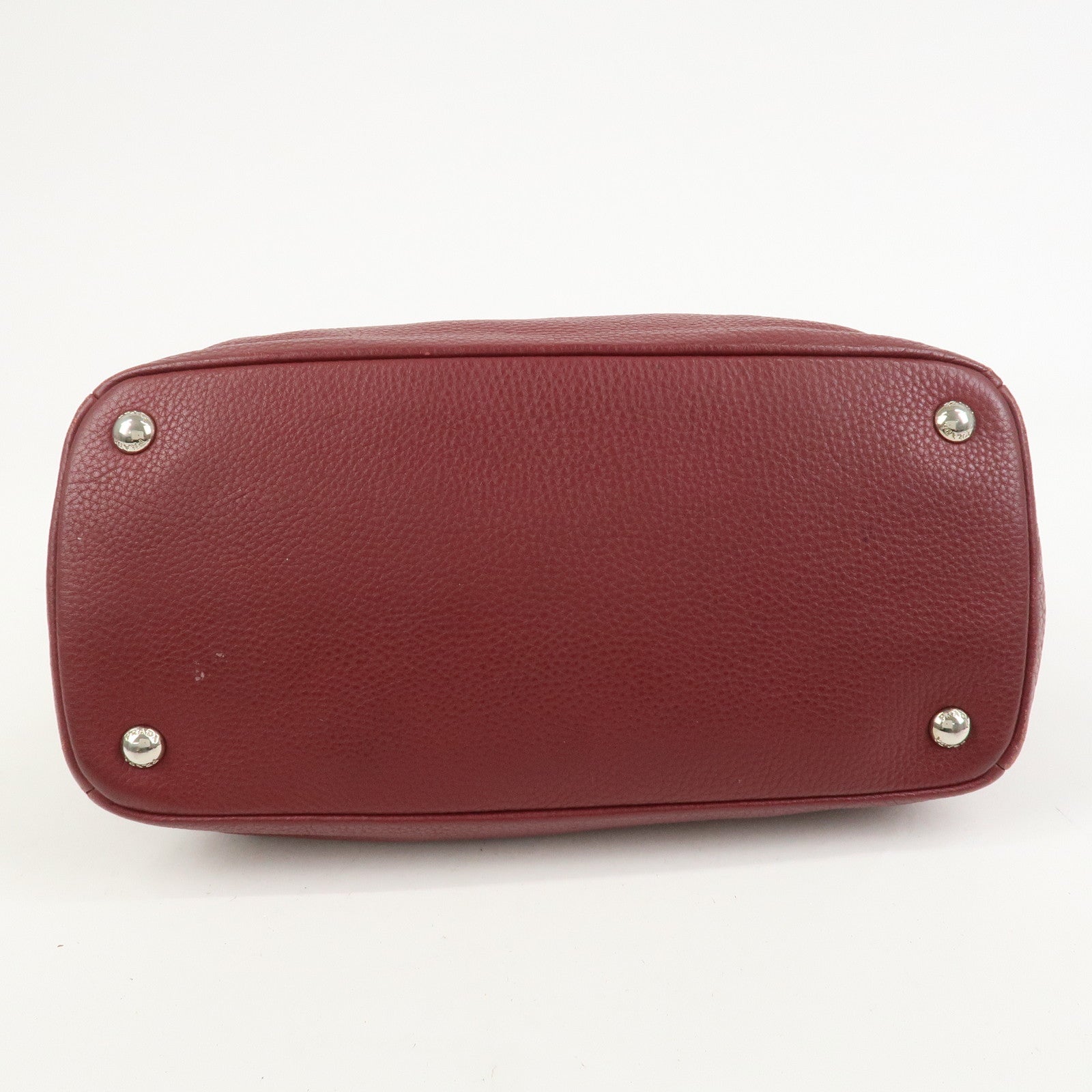 PRADA Triangle Logo 2Way Bag Hand Shoulder Bag Bordeaux 1BA853