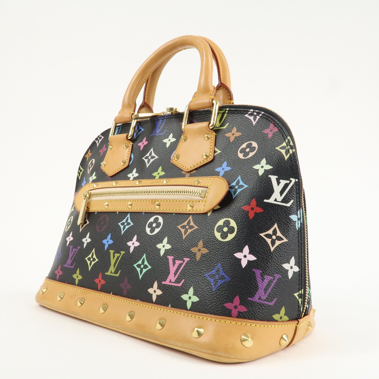 Louis Vuitton Monogram Multicolor Alma Hand Bag Noir M92646 Used