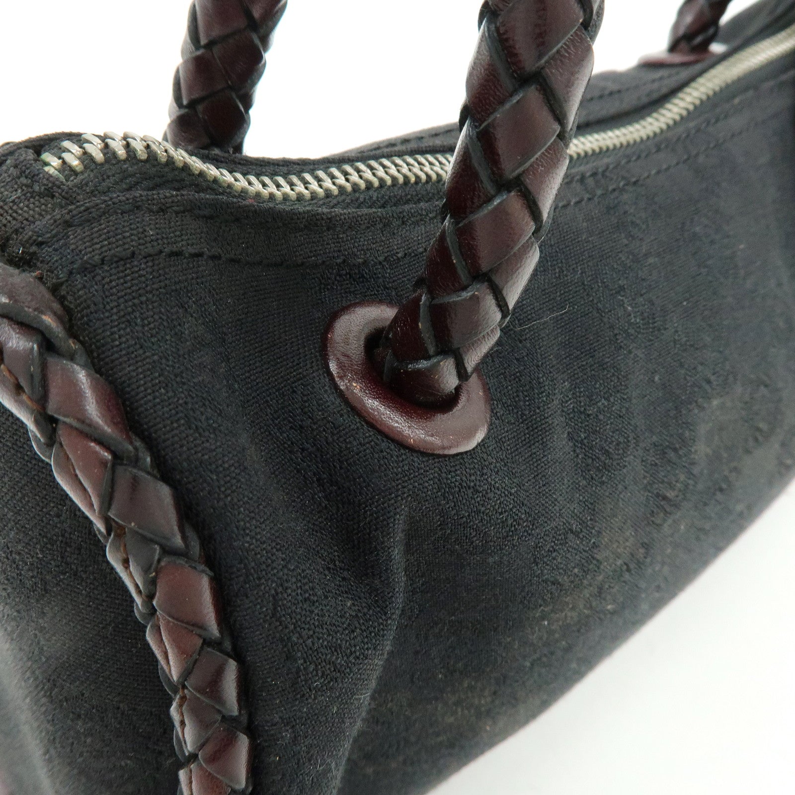 LOEWE Anagram Leather Mini Hand Bag Black Dark Brown