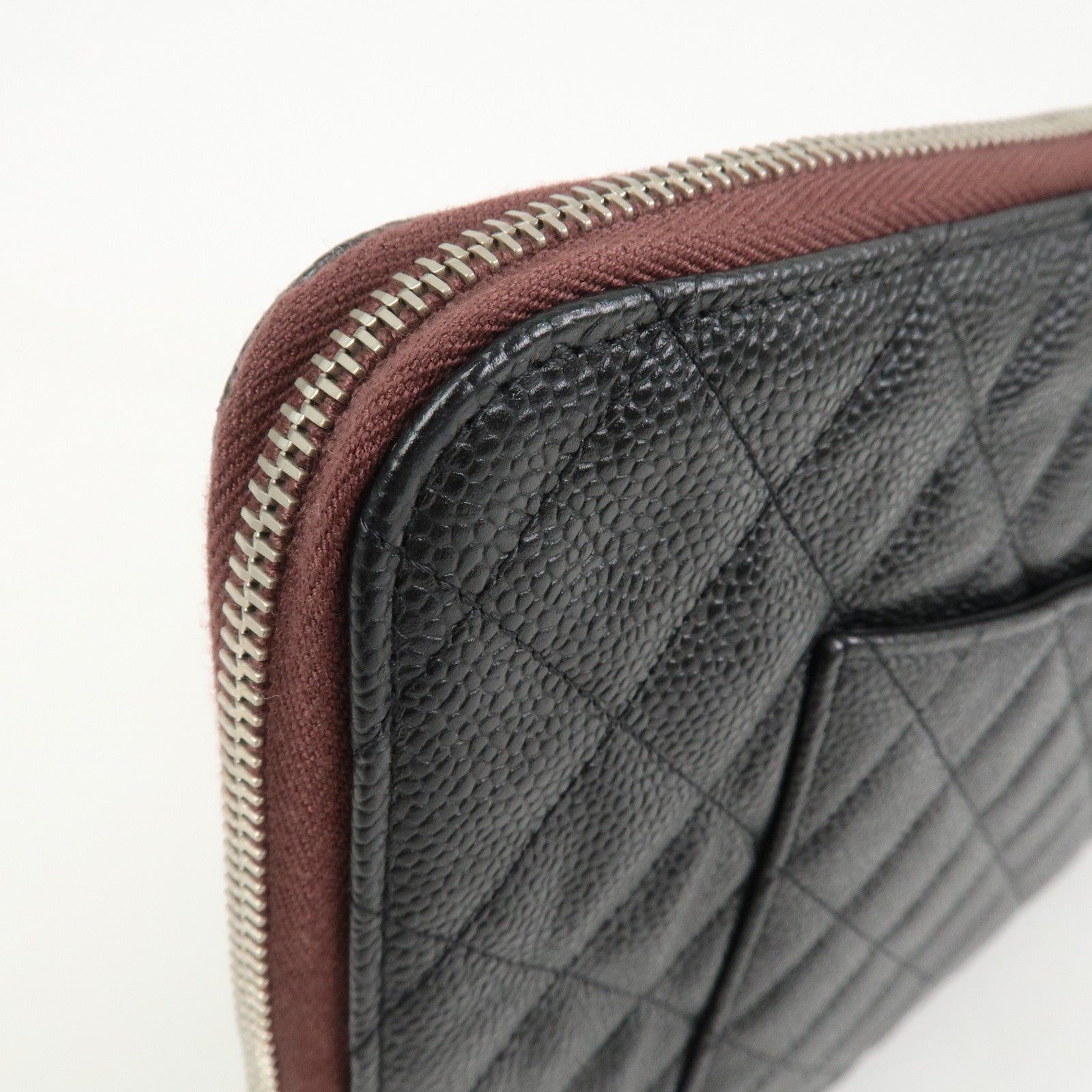 CHANEL COCO Mark Caviarskin Matelasse Clutch Bag Black A82388