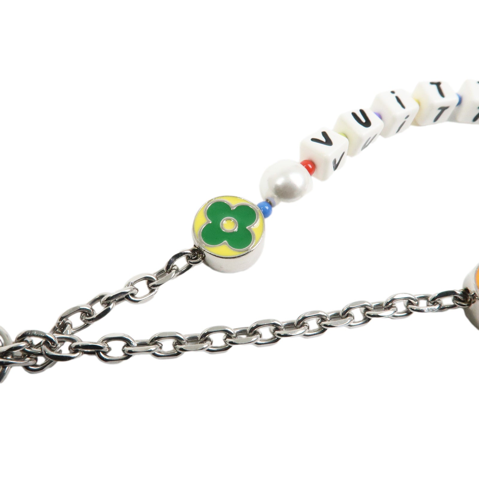 Louis Vuitton Monogram LV Fun Phone Strap Bag Charm Silver M01820