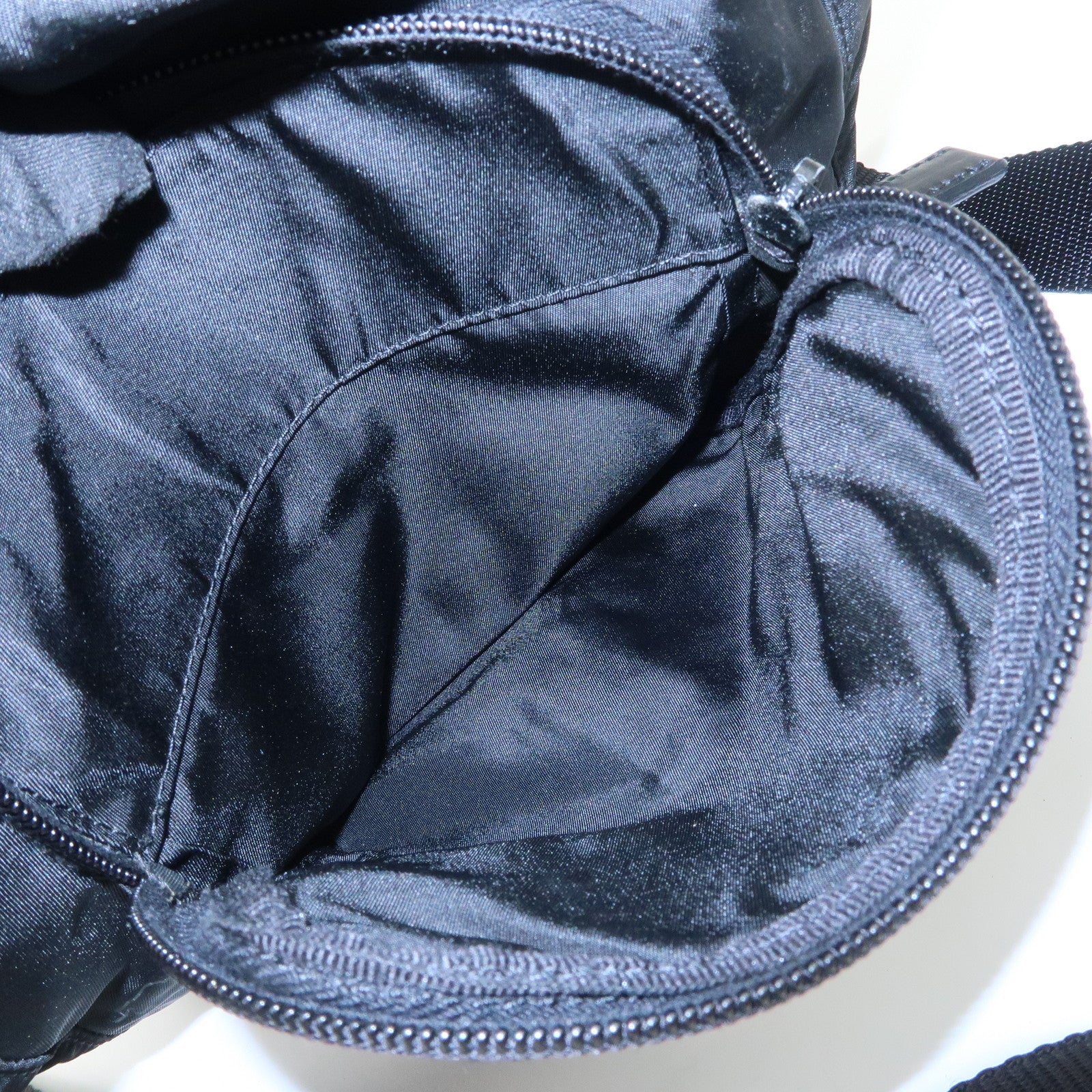 PRADA Triangle Logo Nylon Shoulder Bag Crossbody Bag Black