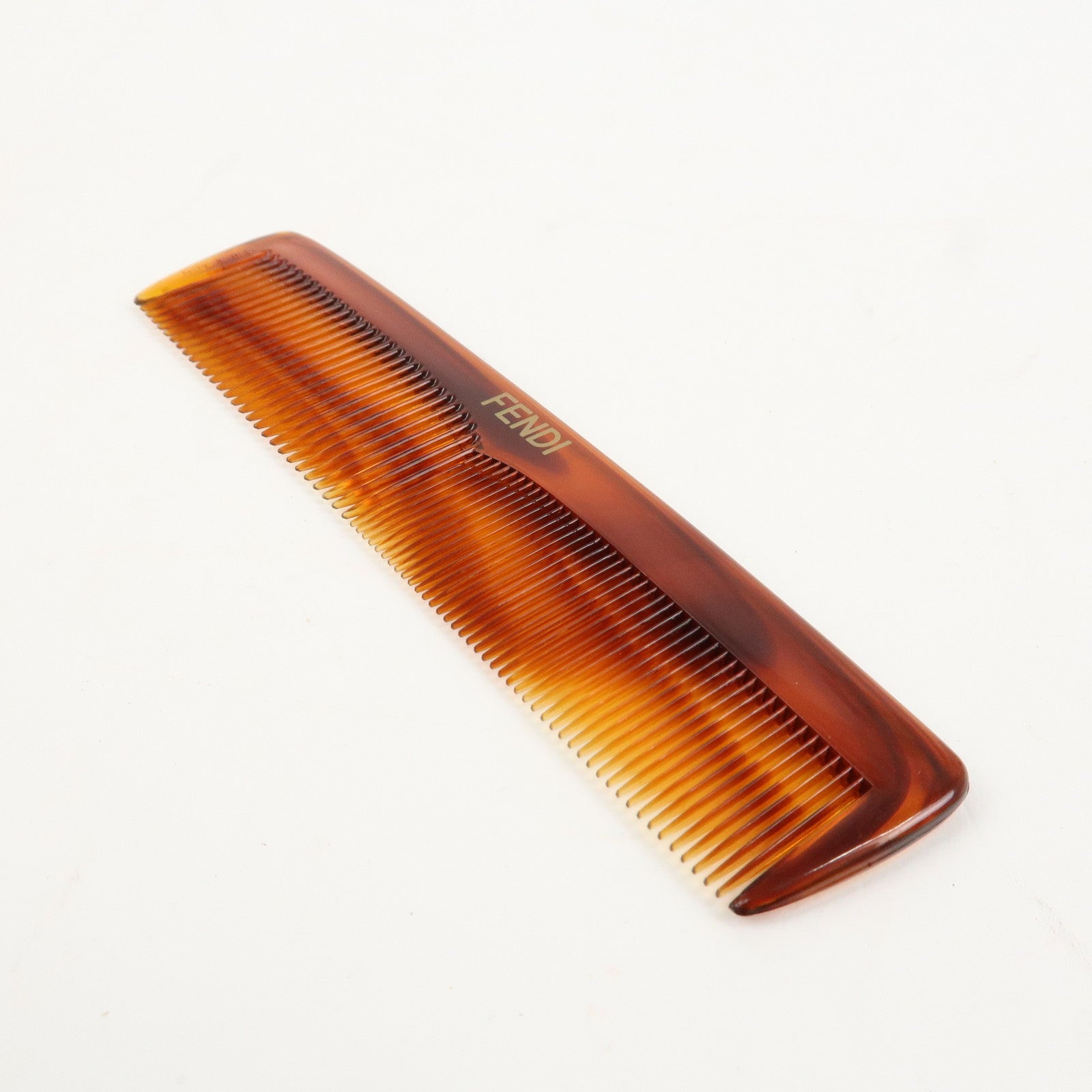 FENDI Plastic Tortoiseshell Comb Hair Brush Brown Used