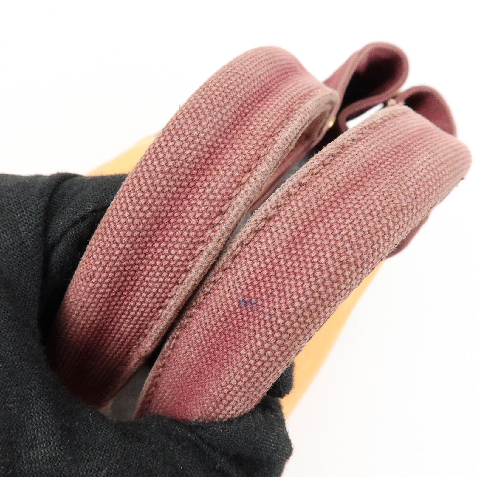 PRADA Logo Canapa Canvas 2Way Bag Tote Bag Orange Purple B1877G