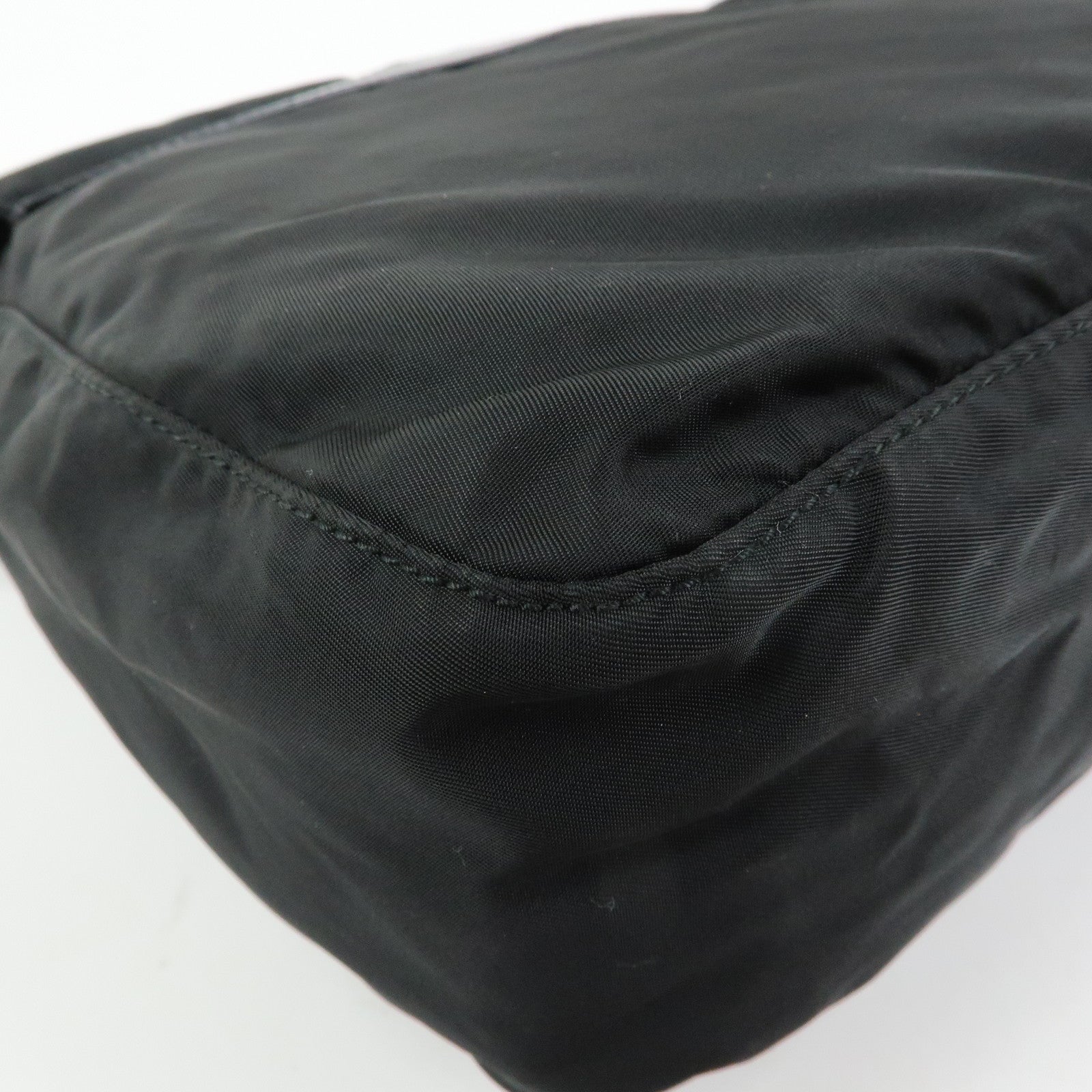 PRADA Triangle Logo Nylon Shoulder Bag Crossbody Bag Black BT8994