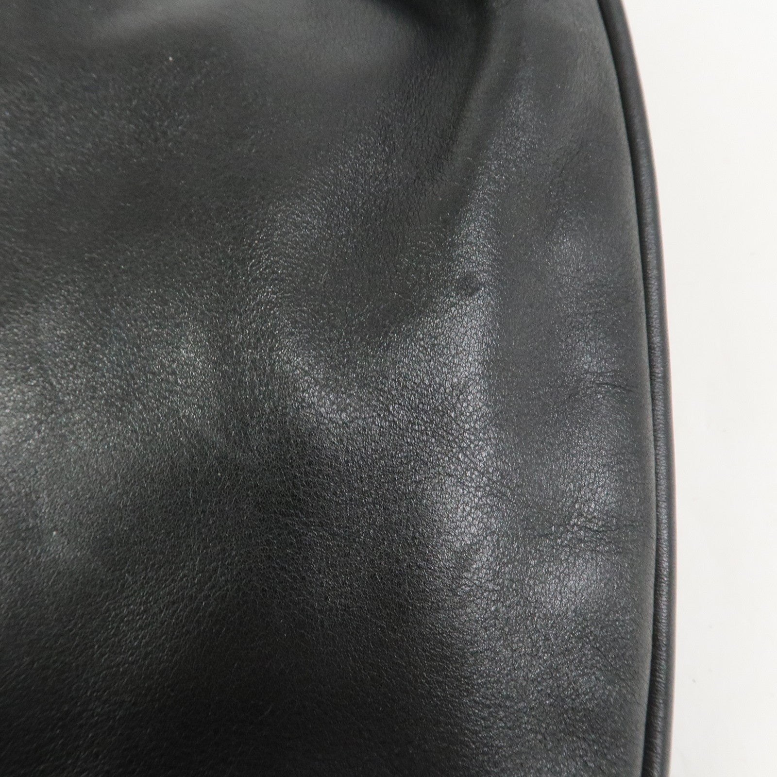 GUCCI Bamboo Leather Shoulder Bag Hand Bag Black 001・4033