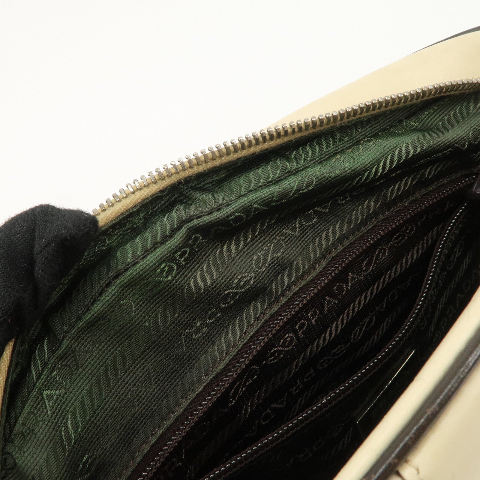 PRADA Leather Bowling Bag Boston Bag Shoulder Bag Ivory BL0049 Used
