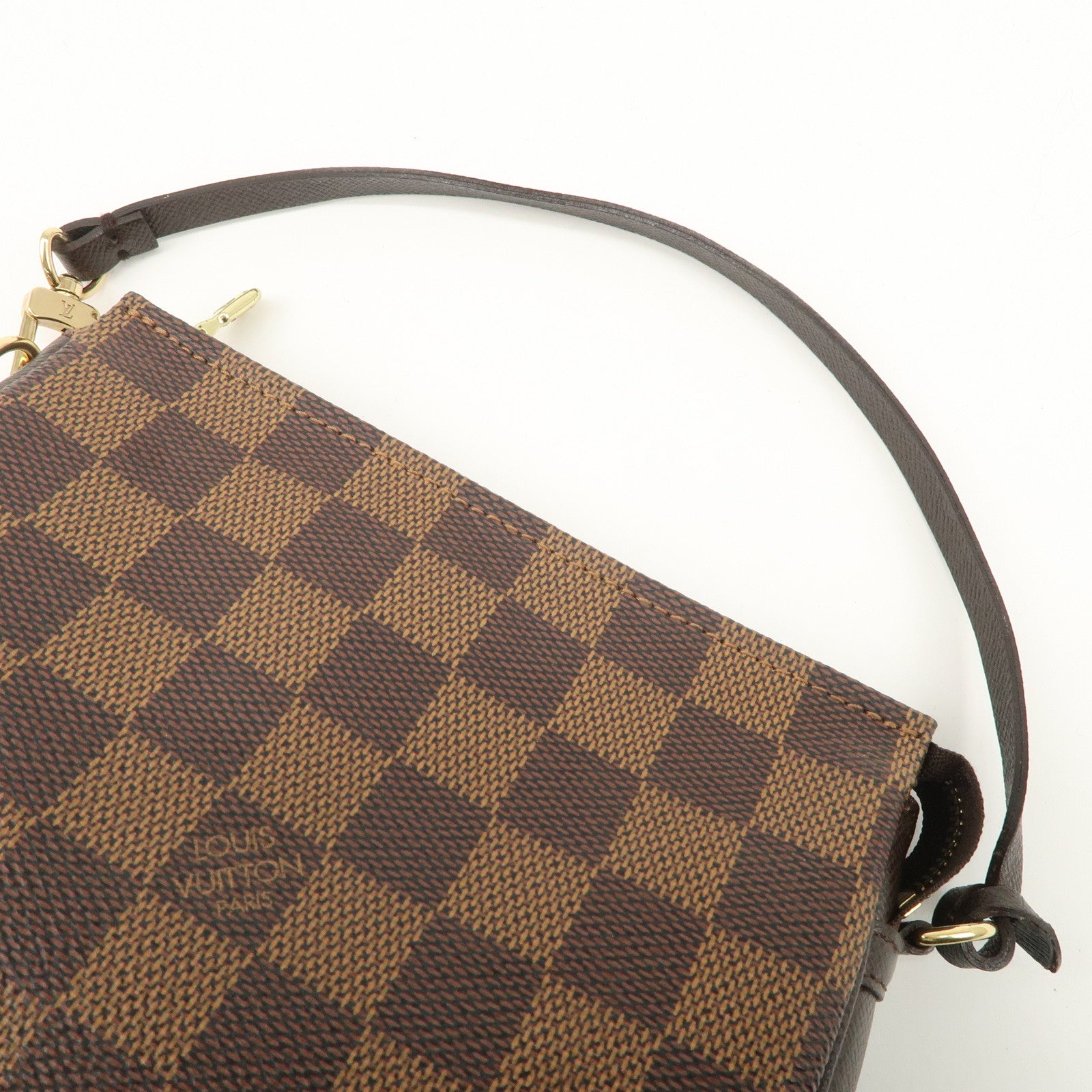 Louis Vuitton Damier Trousse Makeup Accessory Pouch Brown N51982 Used
