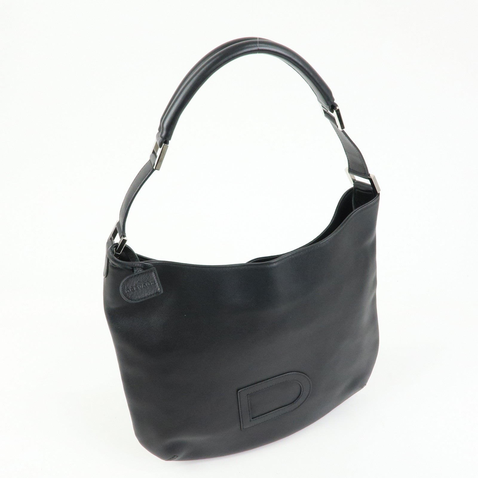 DELVAUX Louise Leather Shoulder Bag Hand Bag Black