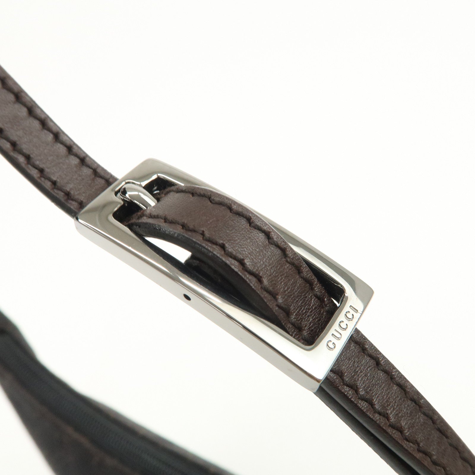 GUCCI GG Canvas Leather Hand Bag Shoulder Bag Black 32160