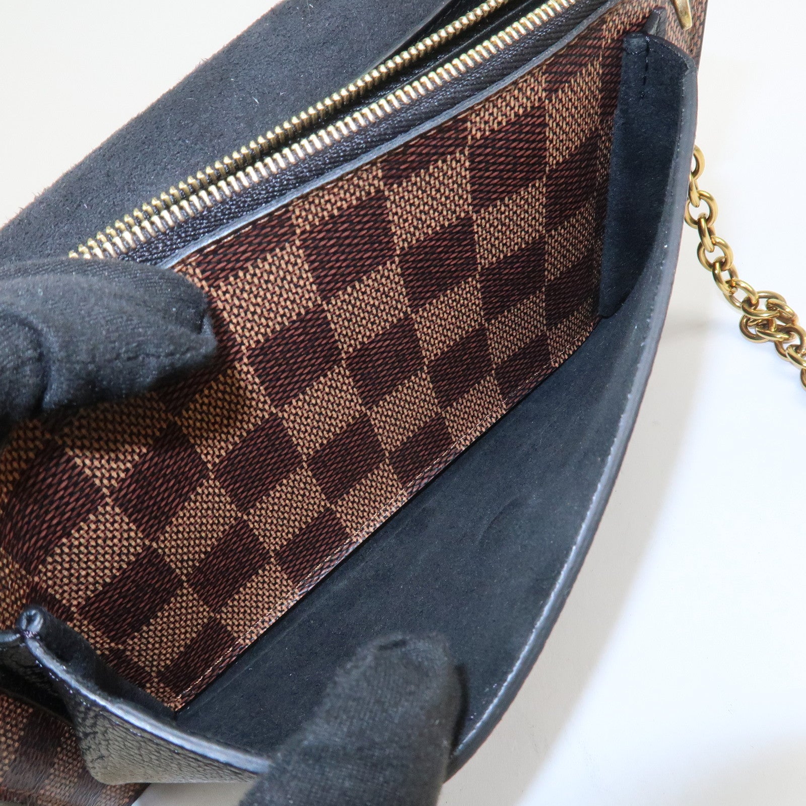 Louis Vuitton Damier Portefeuille Vavin Chain Shoulder Bag N60221