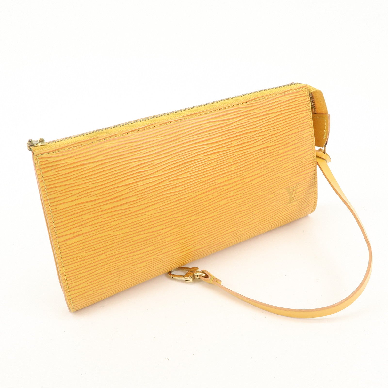 Louis Vuitton Set of 2 Epi Pouch Brown Yellow M52949 M48443 Used