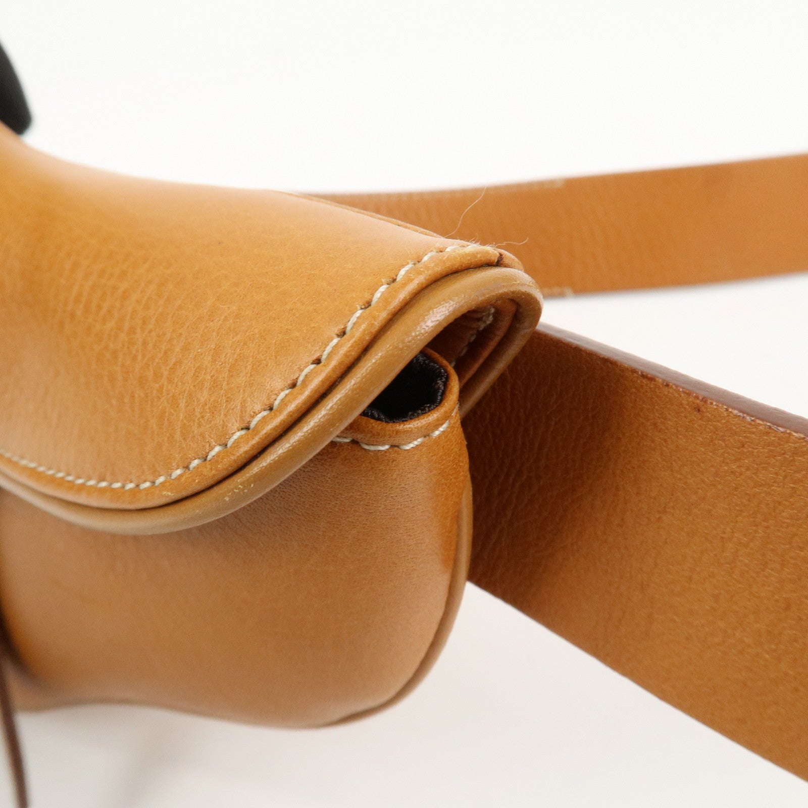 Christian Dior Saddle Leather Waist Bag Crossbody Bag Brown