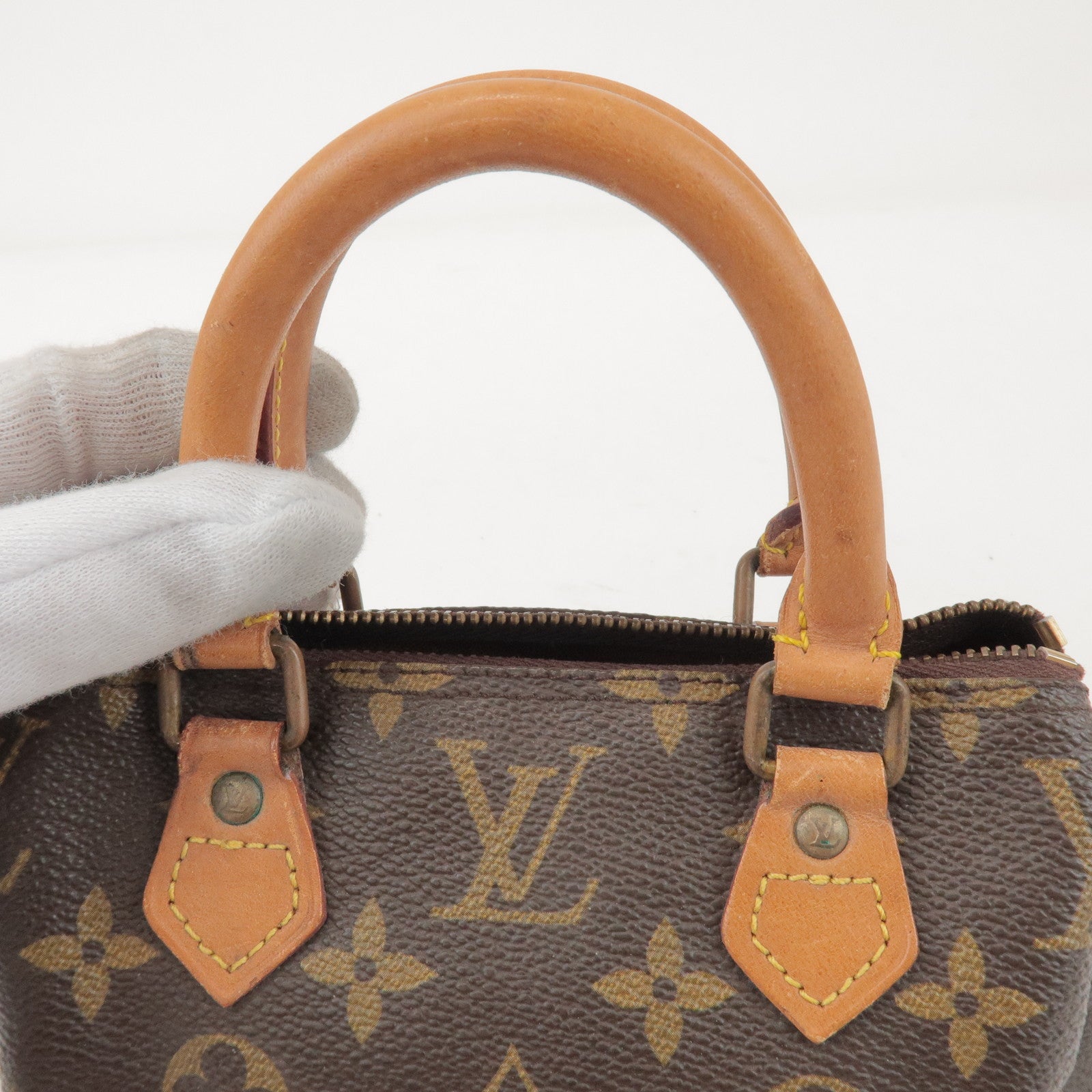 Louis Vuitton Monogram Mini Speedy Hand Bag Brown M41534