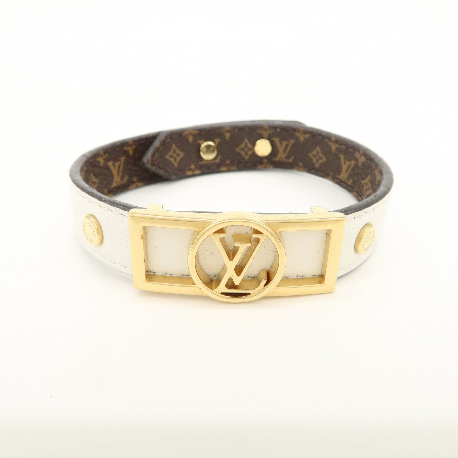 Louis Vuitton Monogram LV Bracelet Metal Canvas Bracelet M6559
