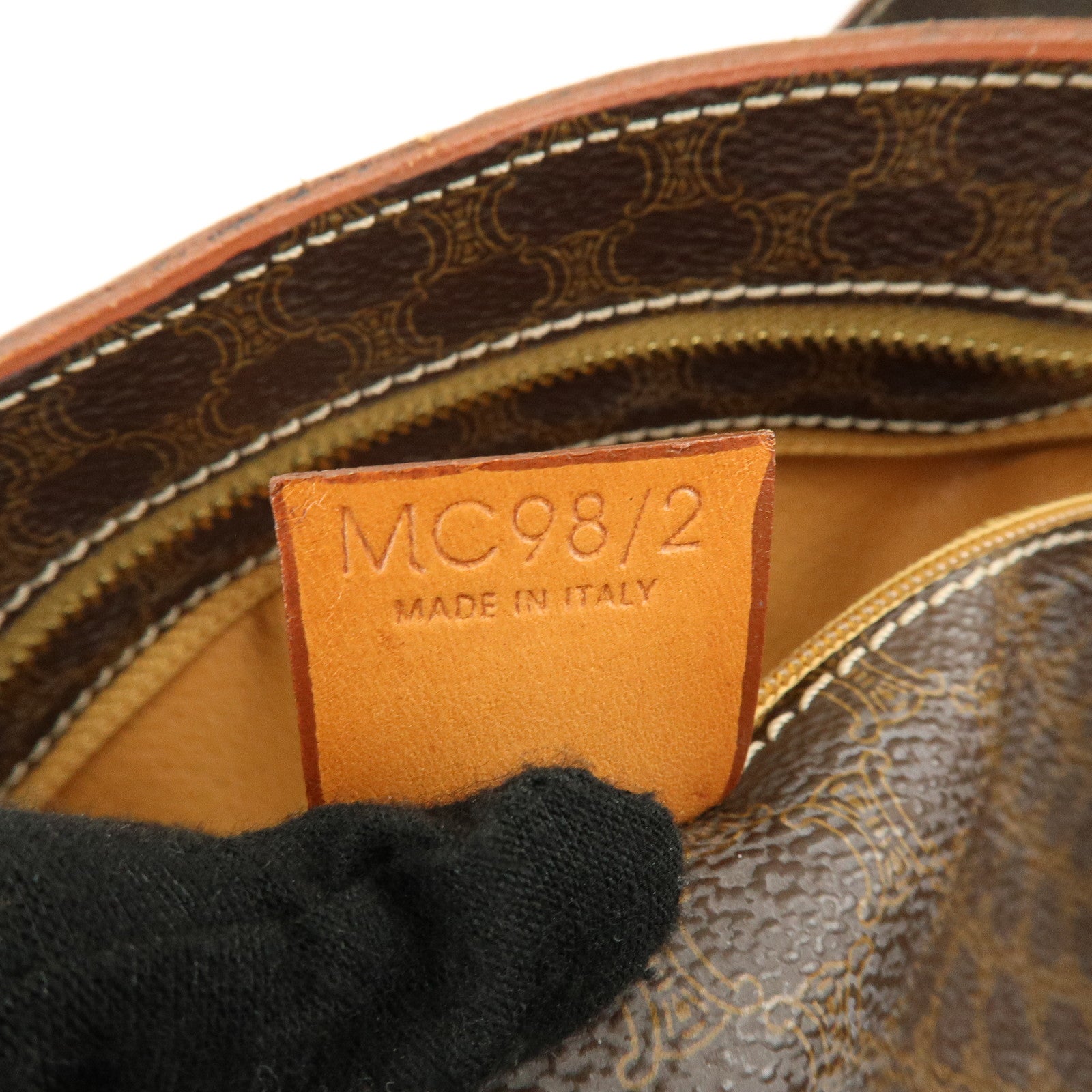 CELINE Macadam PVC Leather Tote Bag Shoulder Bag Brown